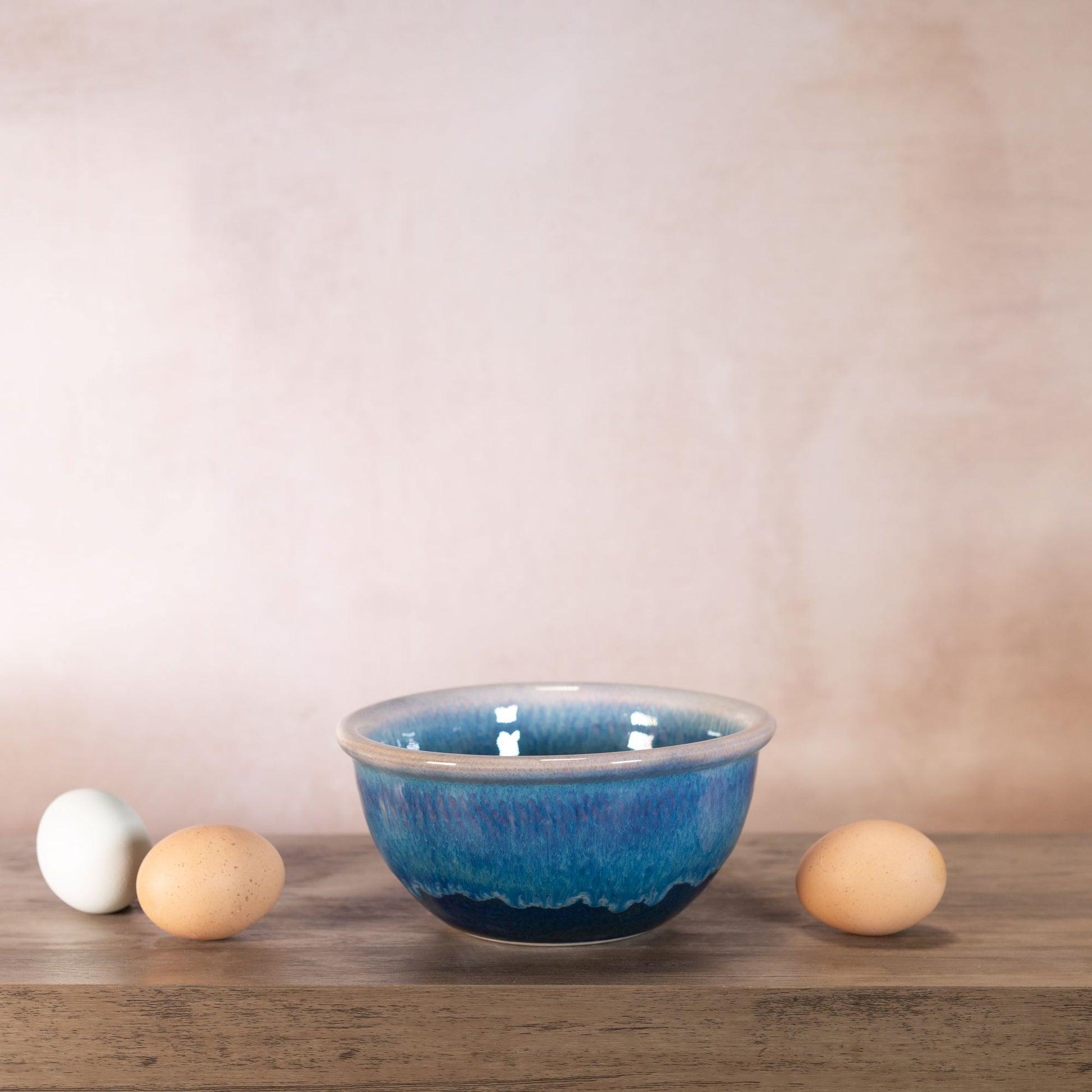 Handmade Pottery 6 Inch Mixing Bowl in Cobalt pattern made by Olyssia Designs LLC in US