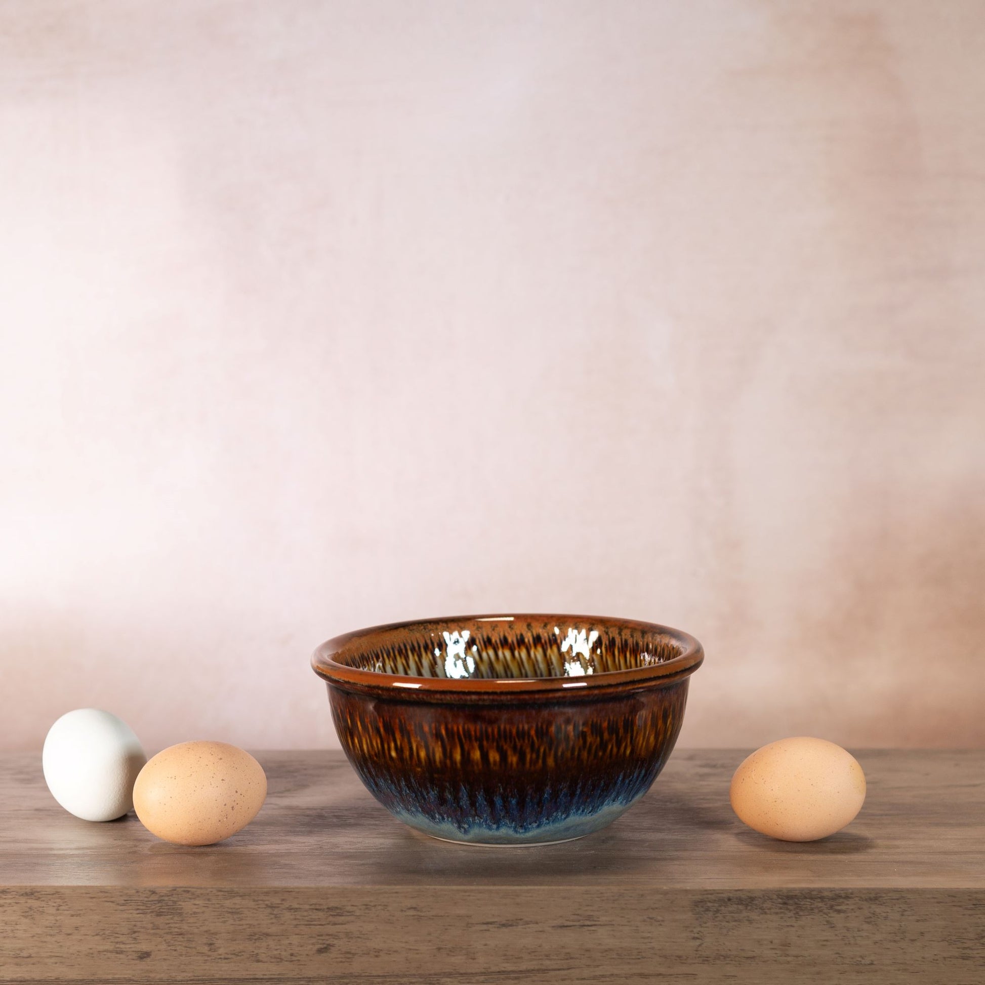 Handmade Pottery 6 Inch Mixing Bowl in Purple Hamada pattern made by Olyssia Designs LLC in US