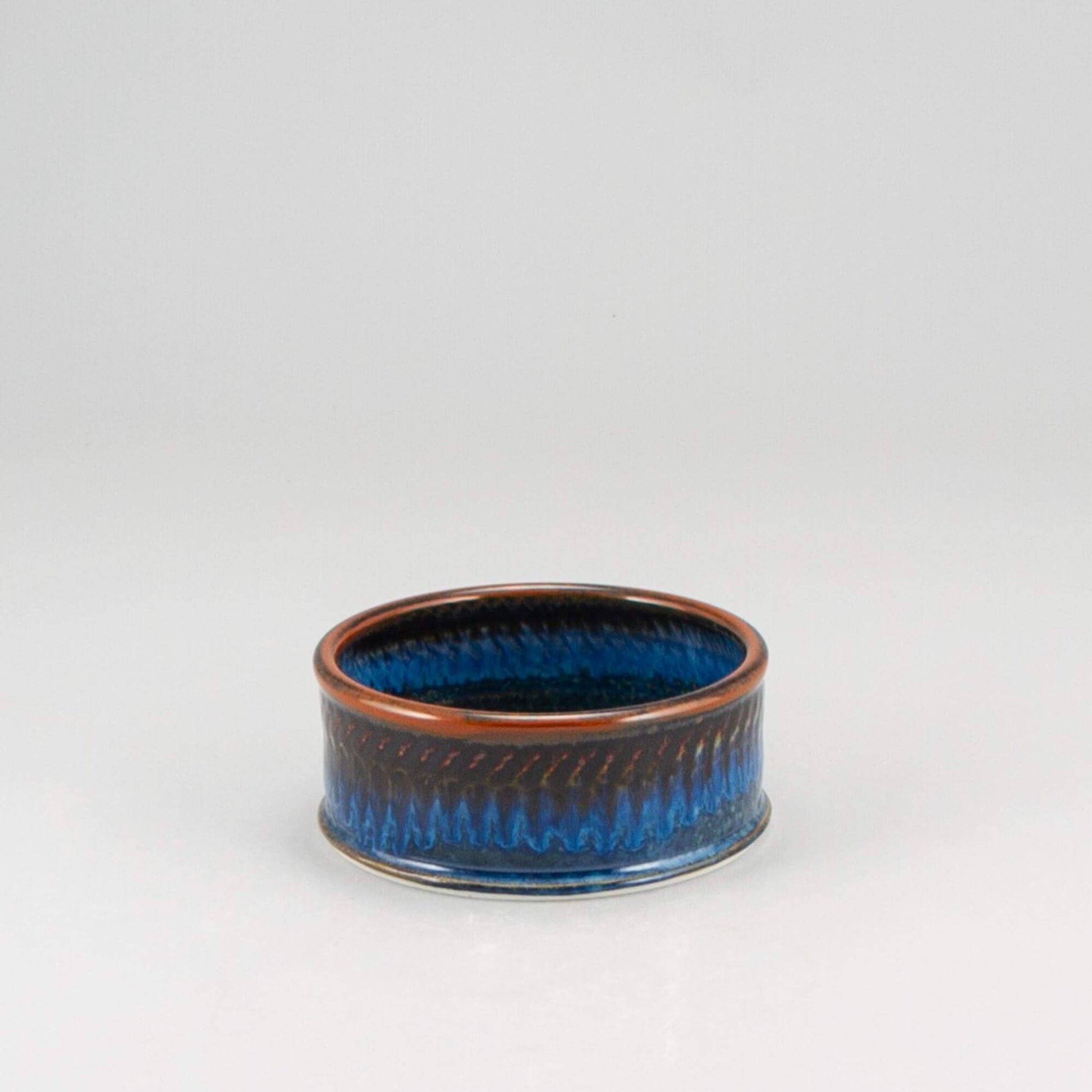 Handmade Pottery Brie Baker in Blue Hamada pattern made by Olyssia Designs LLC in US