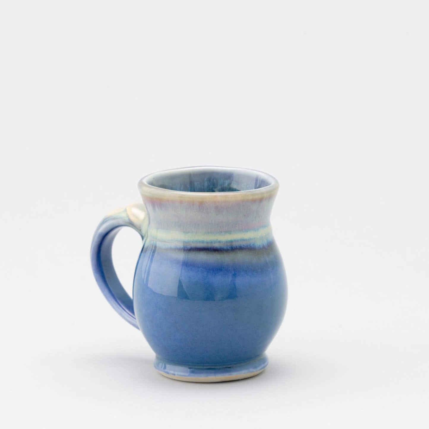 Handmade Pottery Curvy Mug made by Olyssia Designs LLC in US Blue Oribe