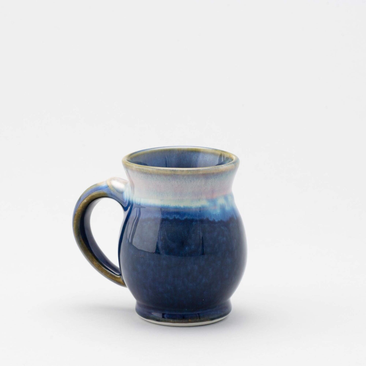 Handmade Pottery Curvy Mug made by Olyssia Designs LLC in US Cobalt