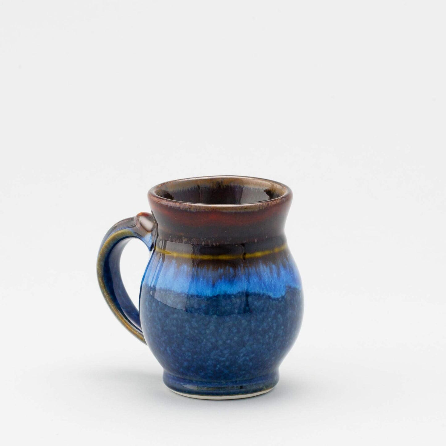 Handmade Pottery Curvy Mug made by Olyssia Designs LLC in US Blue Hamadea