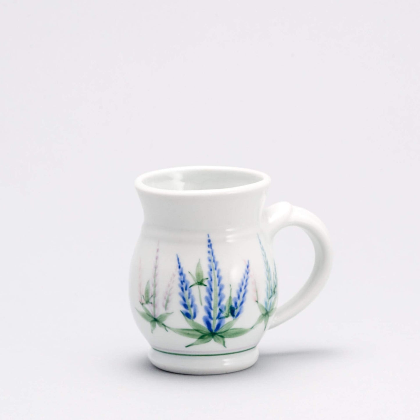 Handmade Pottery Curvy Mug made by Olyssia Designs LLC in US Lupine