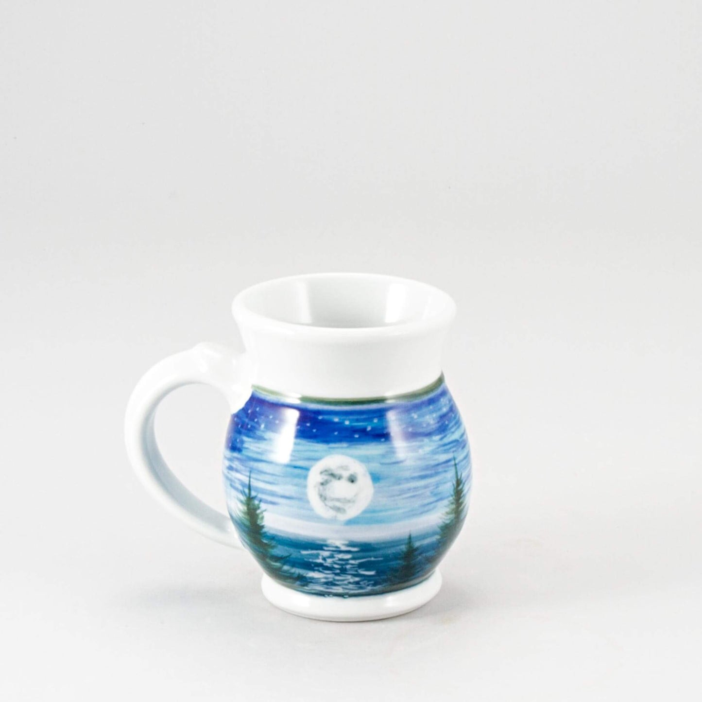 Handmade Pottery Curvy Mug made by Olyssia Designs LLC in US Moon