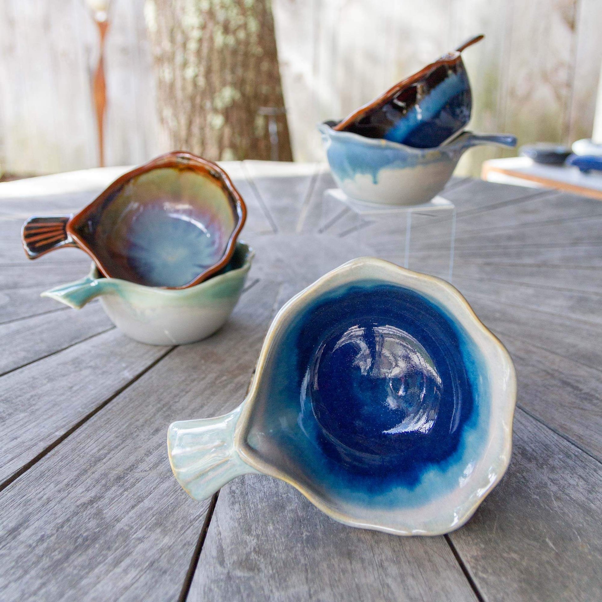 Handmade Pottery Fish Handled Bowl made by Olyssia Designs LLC  in US