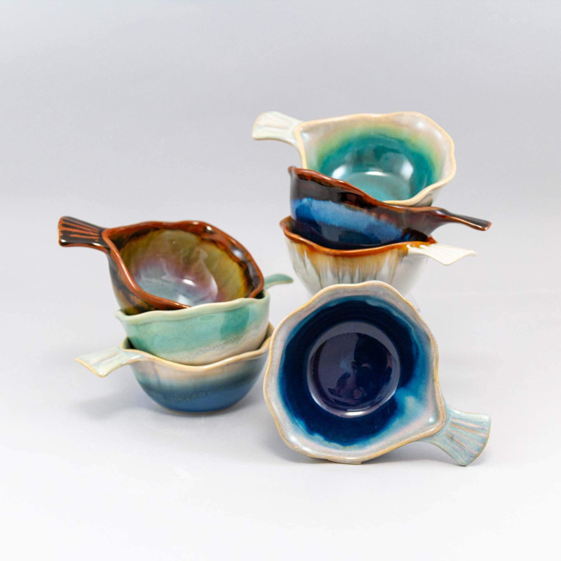 Handmade Pottery Fish Handled Bowl made by Olyssia Designs LLC  in US