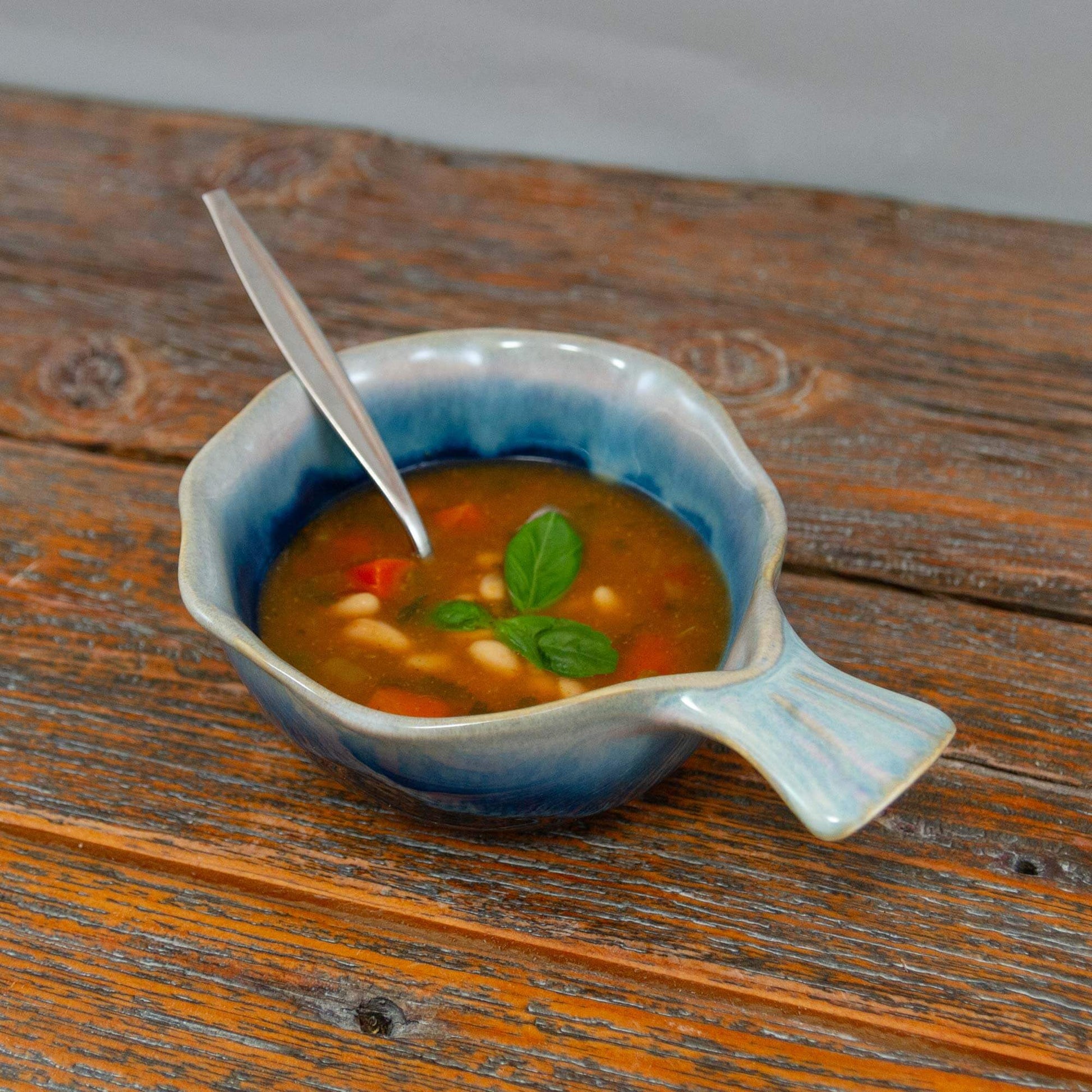 Handmade Pottery Fish Handled Bowl made by Olyssia Designs LLC  in US