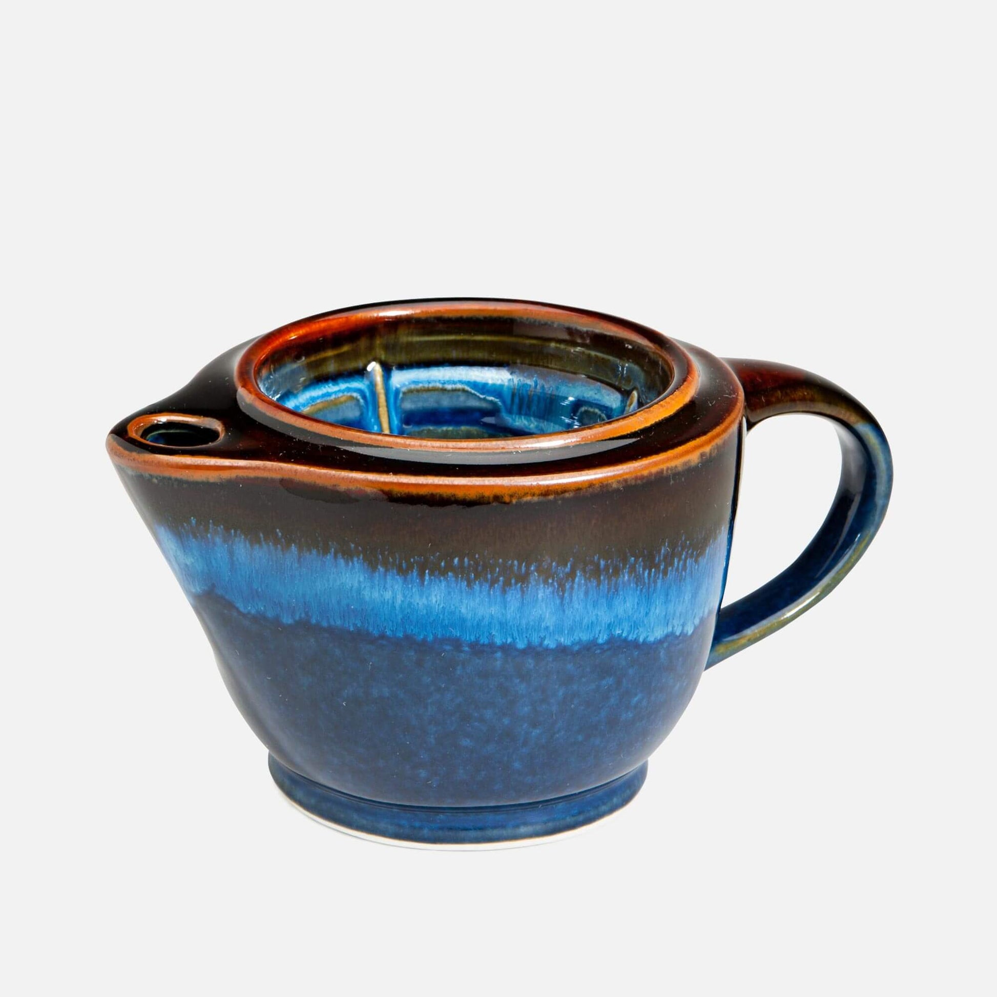 G20 Shaving Scuttle Handmade by Olyssia Designs LLC  in Georgetown Maine in Blue Glaze