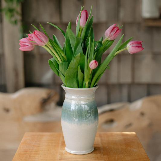 Handmade Garden Vase in Ivory Blue 
 pattern made by Olyssia Designs LLC  in US 