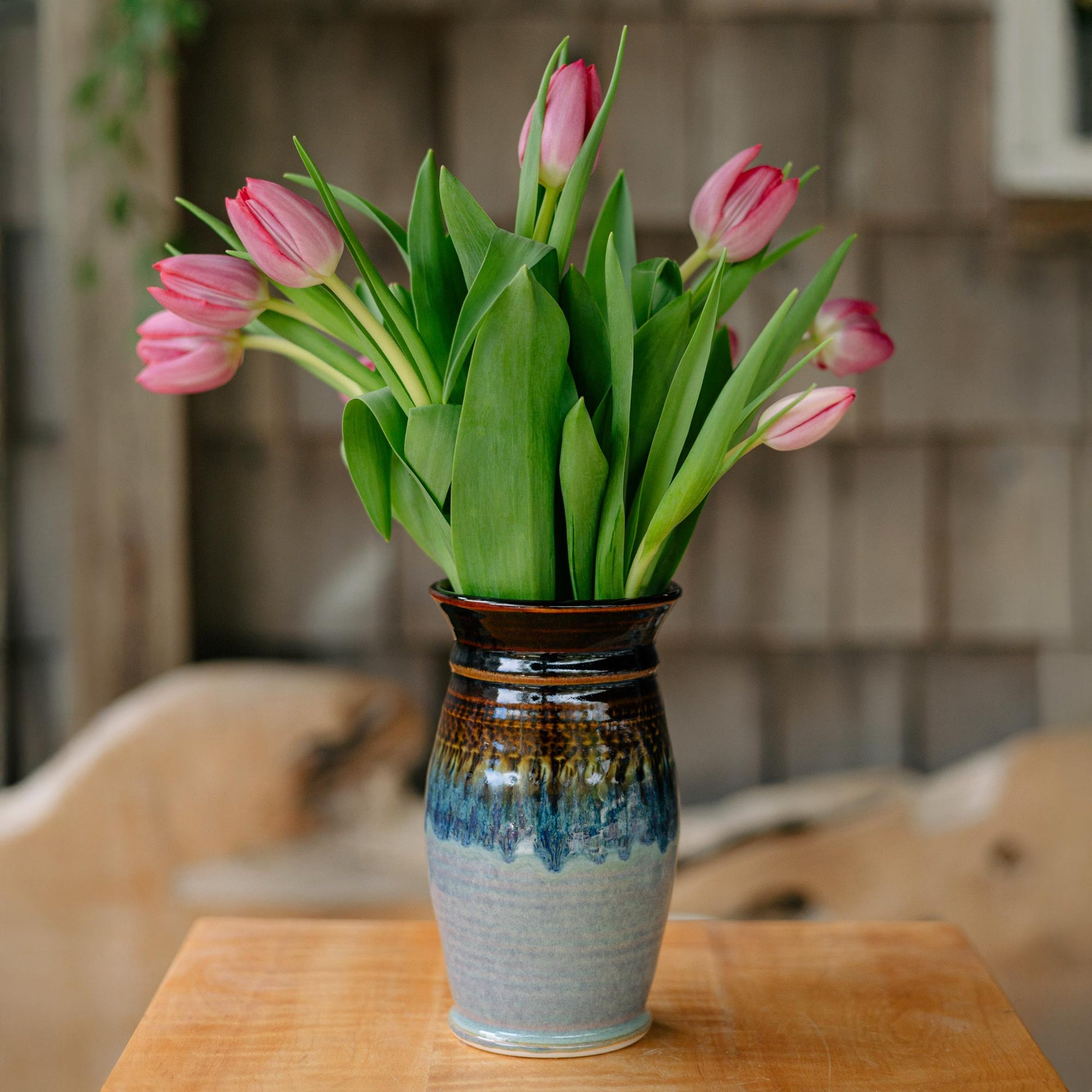 Handmade Garden Vase in Purple Hamada pattern made by Olyssia Designs LLC  in US