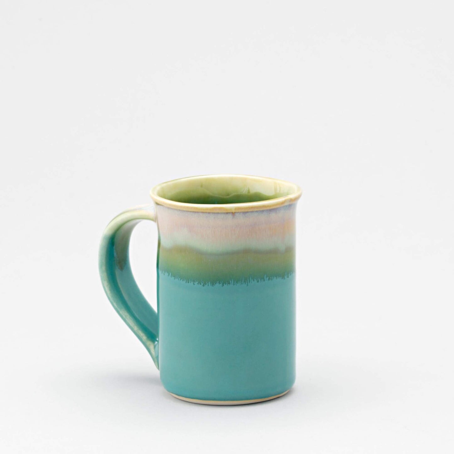 Handmade Pottery Large Mug made by Olyssia Designs LLC in US Green Oribe