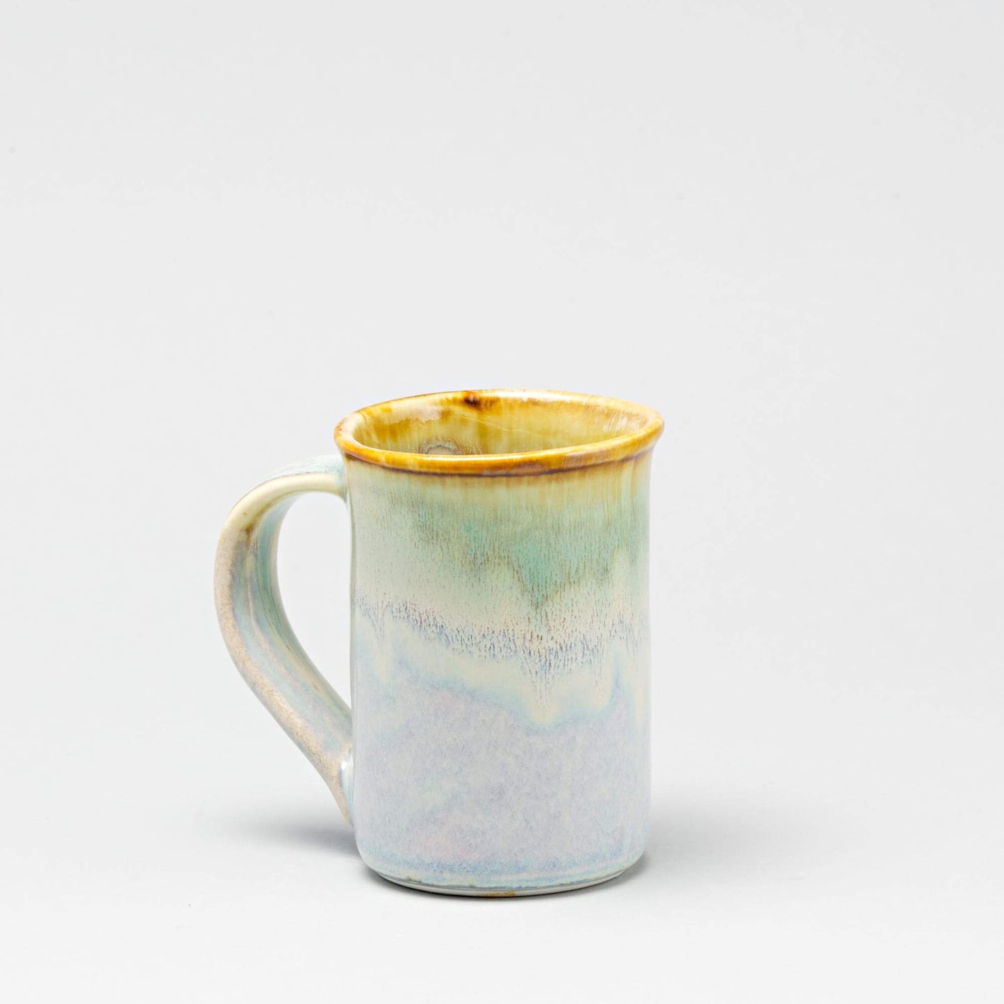 Handmade Pottery Large Mug made by Olyssia Designs LLC in US Ivory Green