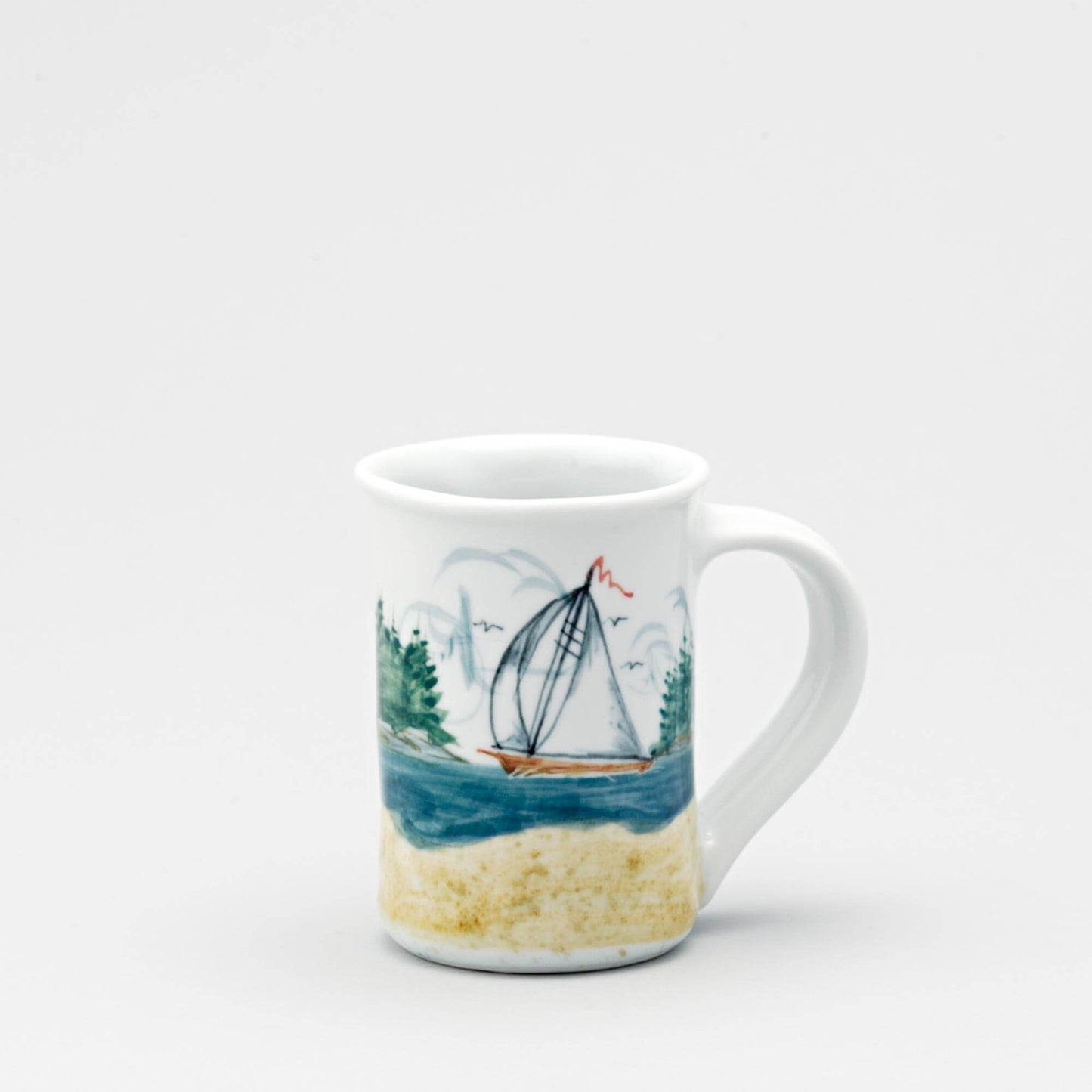 Handmade Pottery Large Mug made by Olyssia Designs LLC in US Sailboat