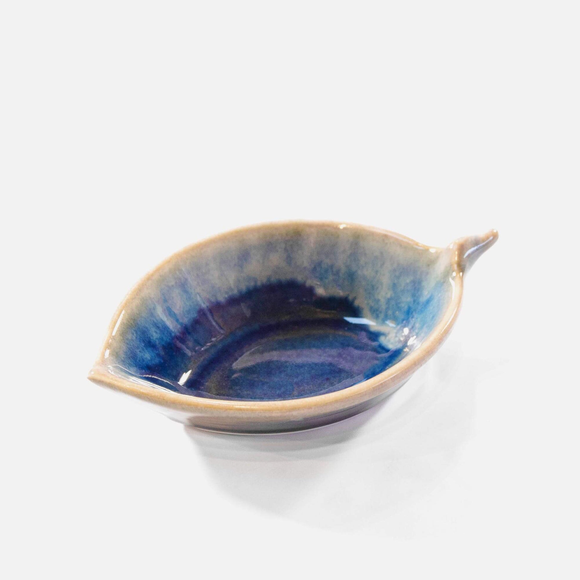Handmade Pottery Leaf Dish  in Cobalt made by Olyssia Designs LLC  in US