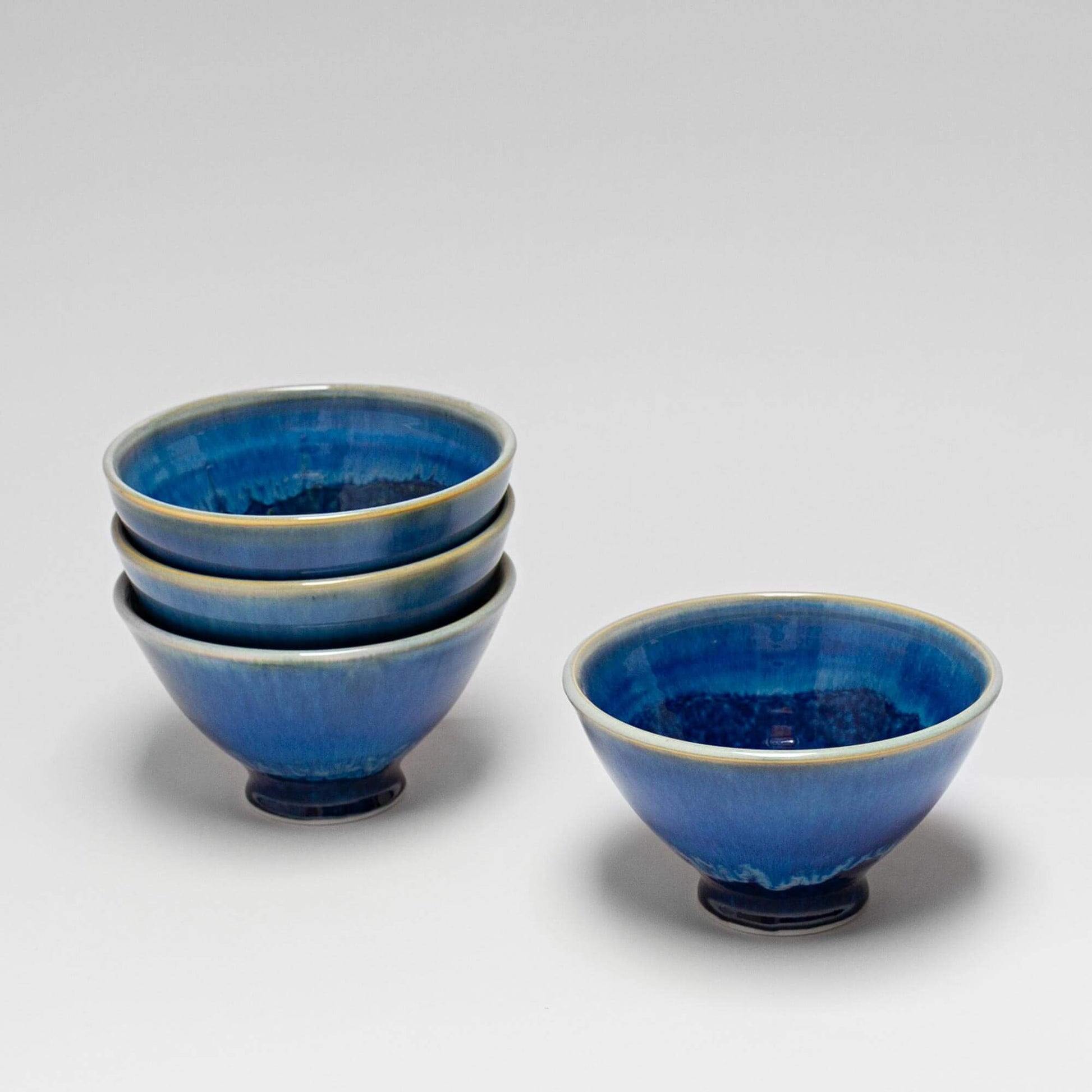 Handmade Pottery Noodle Bowl in Cobalt pattern made by Olyssia Designs LLC  in US
