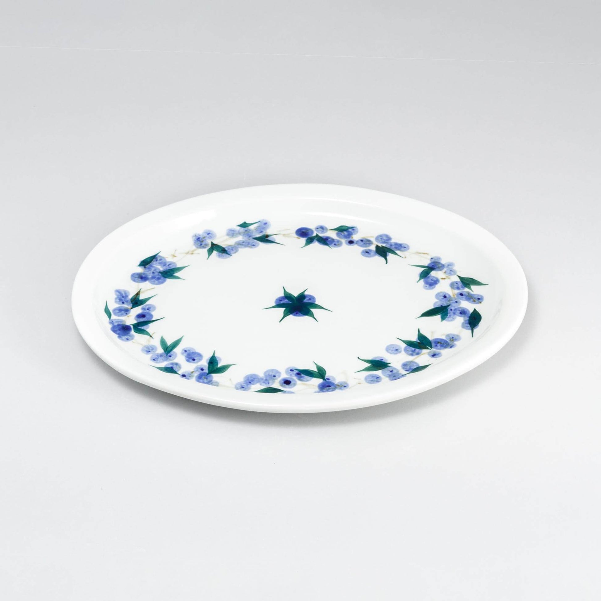 Handmade Pottery Oval Platter in Blueberry pattern made by Olyssia Designs LLC  in US