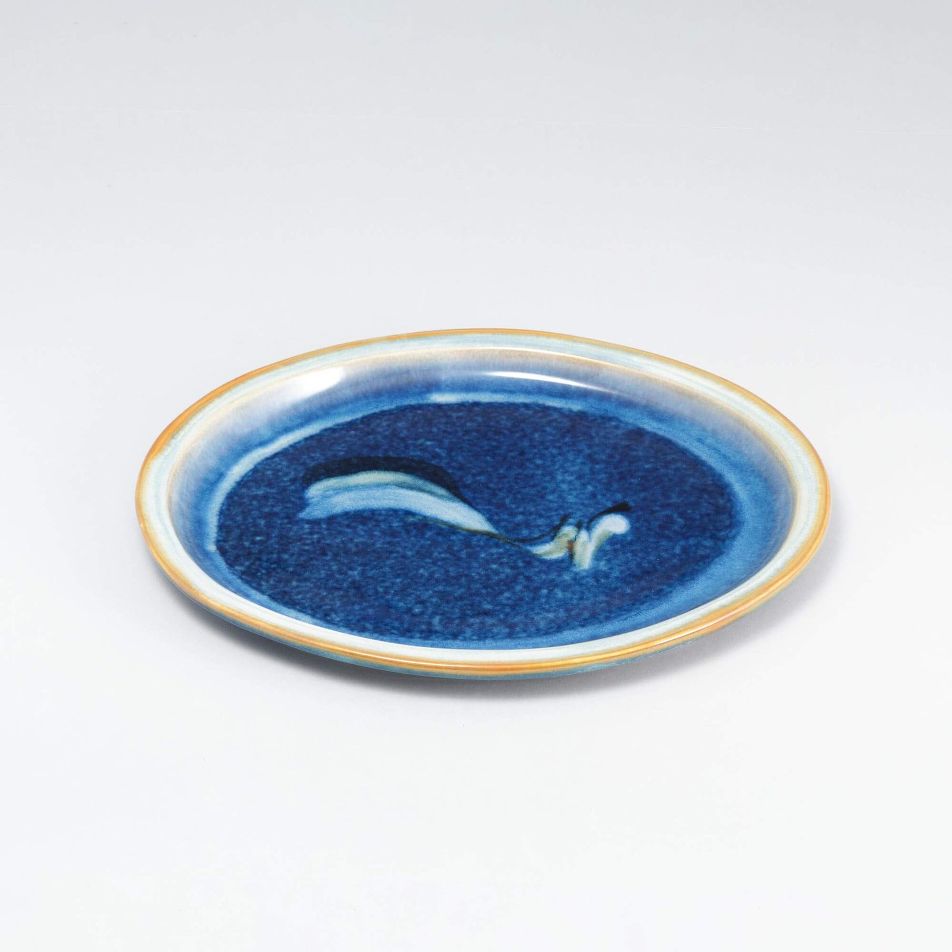 Handmade Pottery Oval Platter in Cobalt pattern made by Olyssia Designs LLC  in US