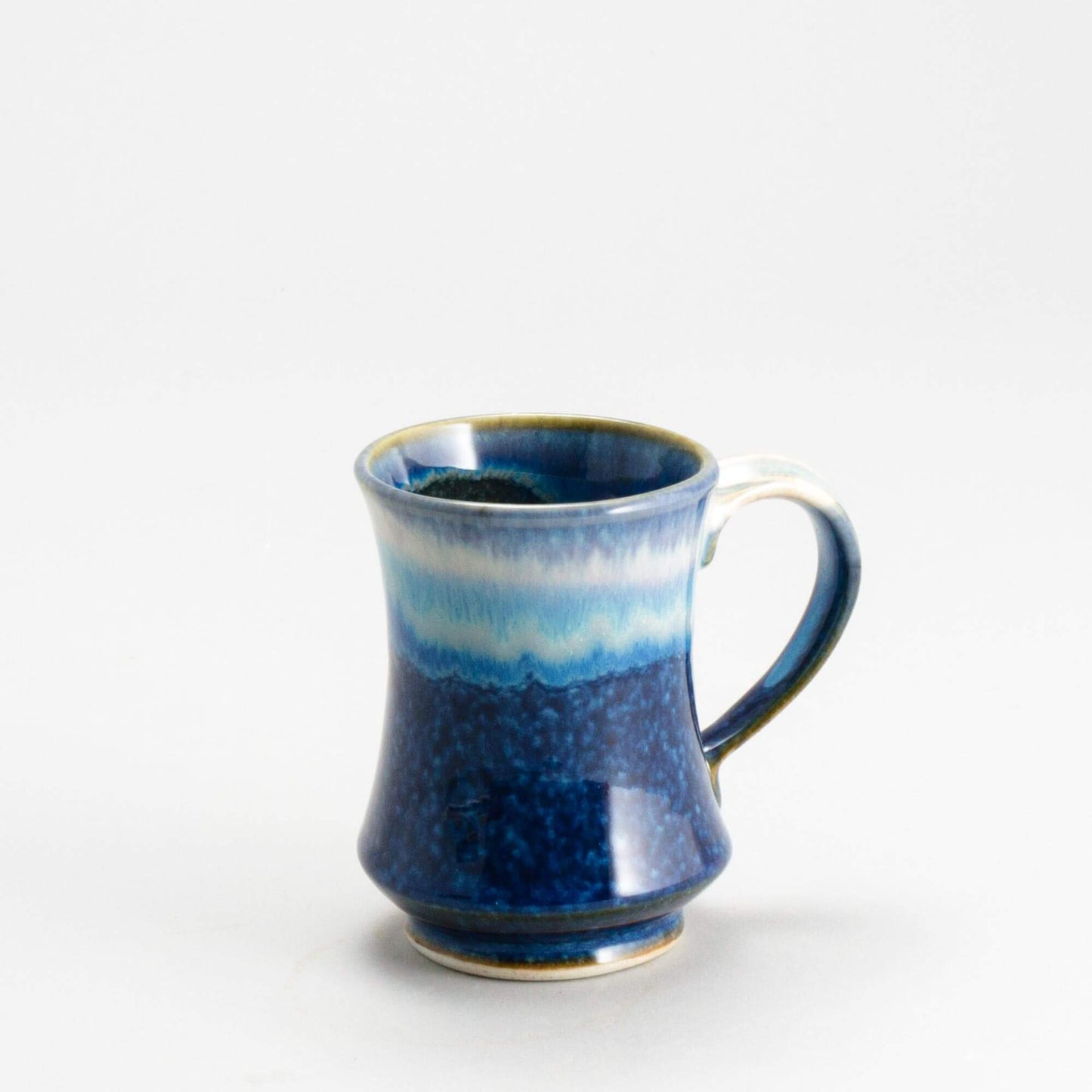 Handmade Pottery Pedestal Mug made by Olyssia Designs LLC in US Cobalt