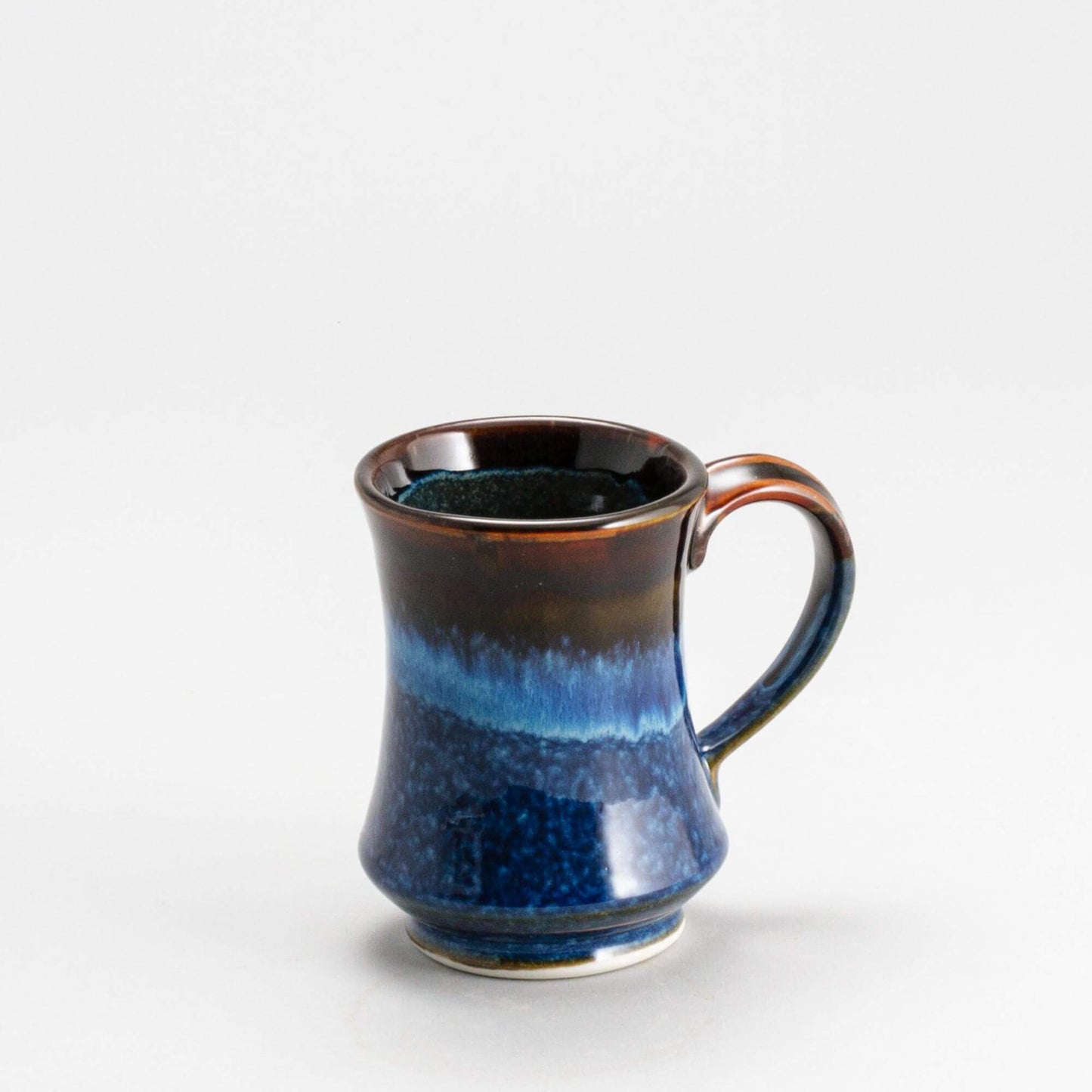 Handmade Pottery Pedestal Mug made by Olyssia Designs LLC in US Blue Hamada