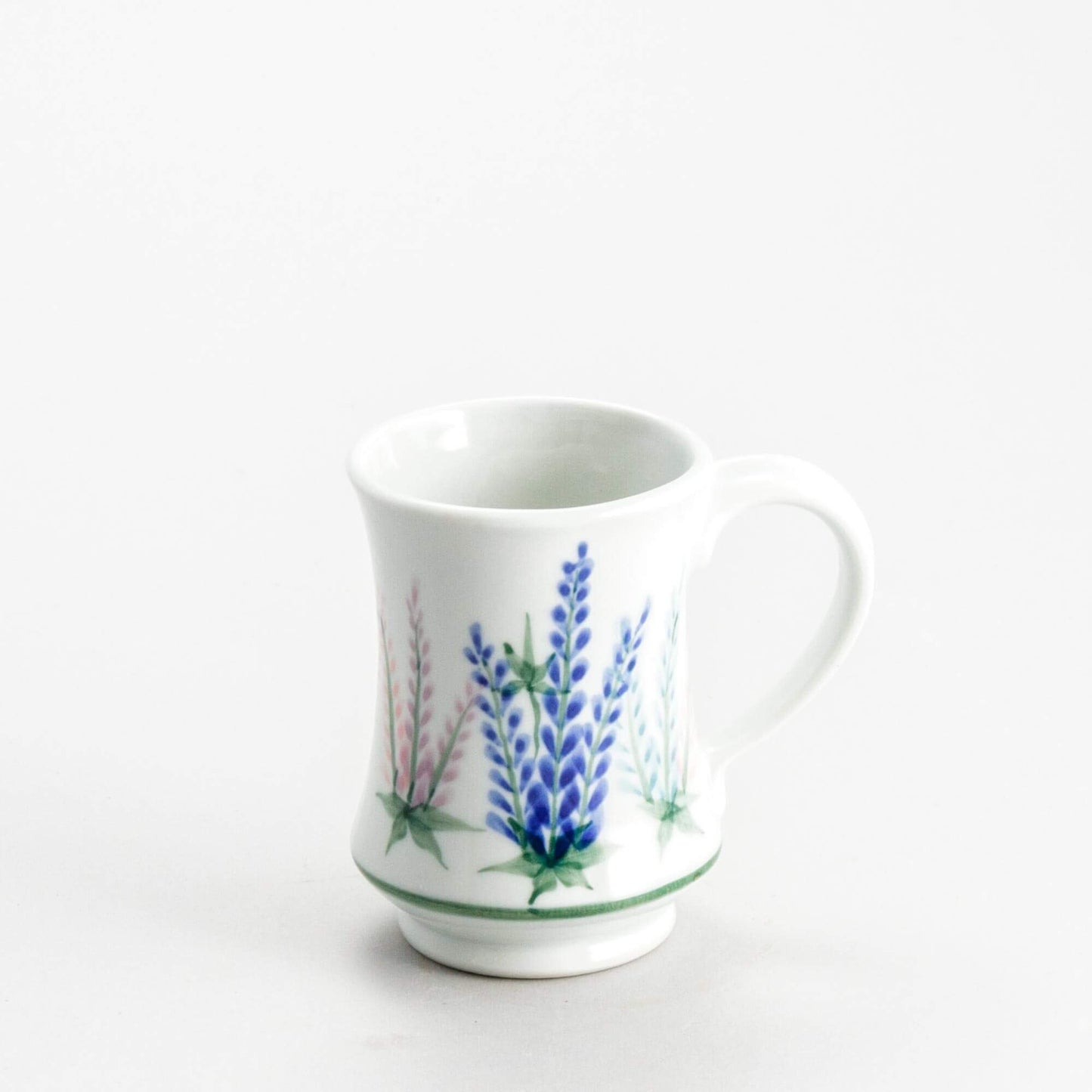 Handmade Pottery Pedestal Mug made by Olyssia Designs LLC in US Lupine