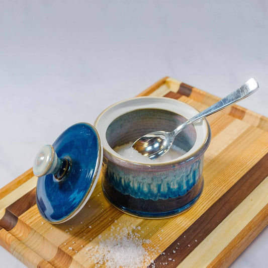  Handmade Pottery Salt Cellar in Cobalt pattern made by Olyssia Designs LLC  in US