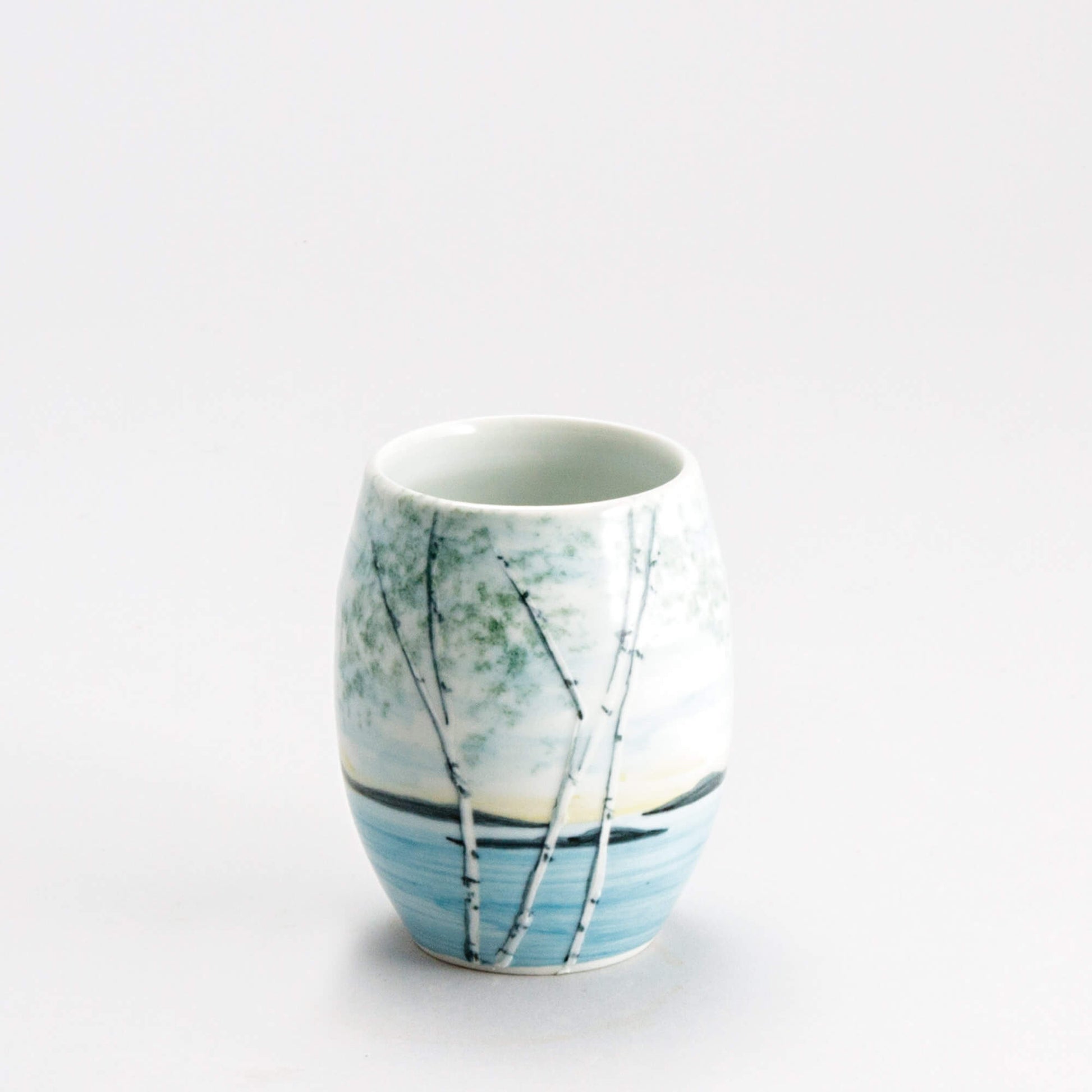 Handmade Pottery Stemless Wine Tumbler made by Olyssia Designs LLC  in US Birch 