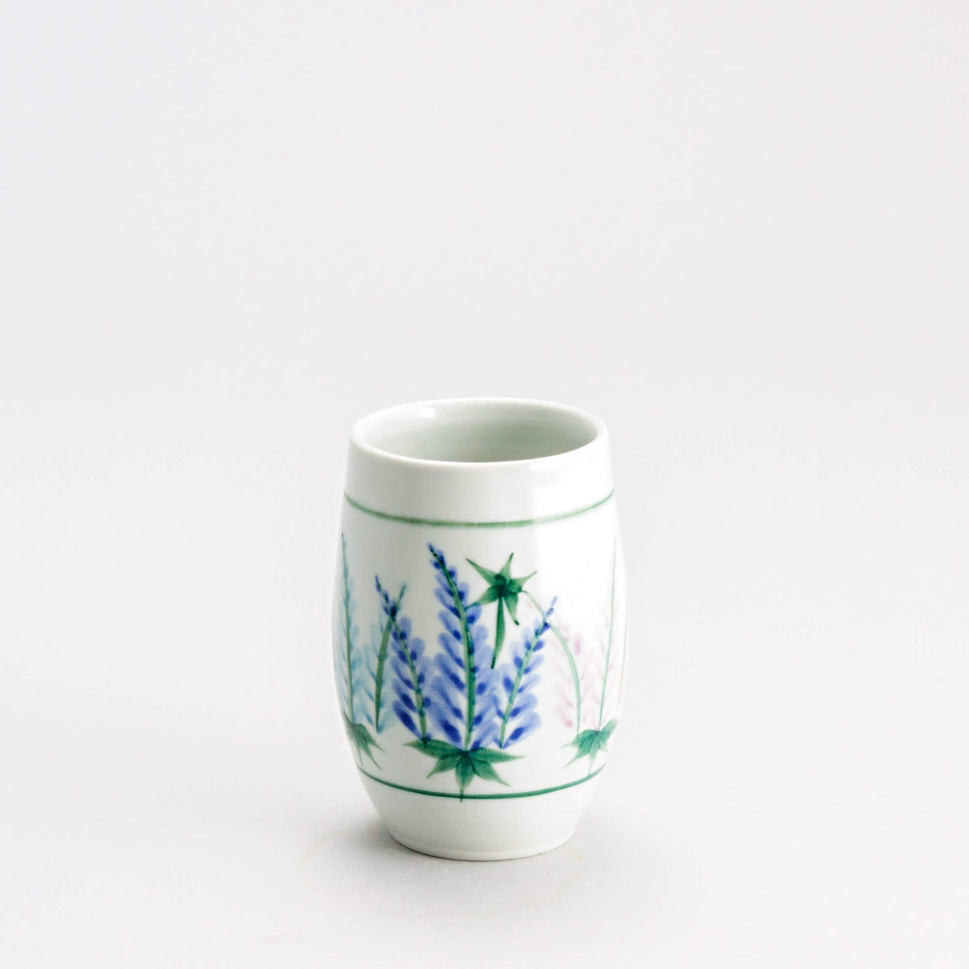Handmade Pottery Stemless Wine Tumbler made by Olyssia Designs LLC  in US Lupine