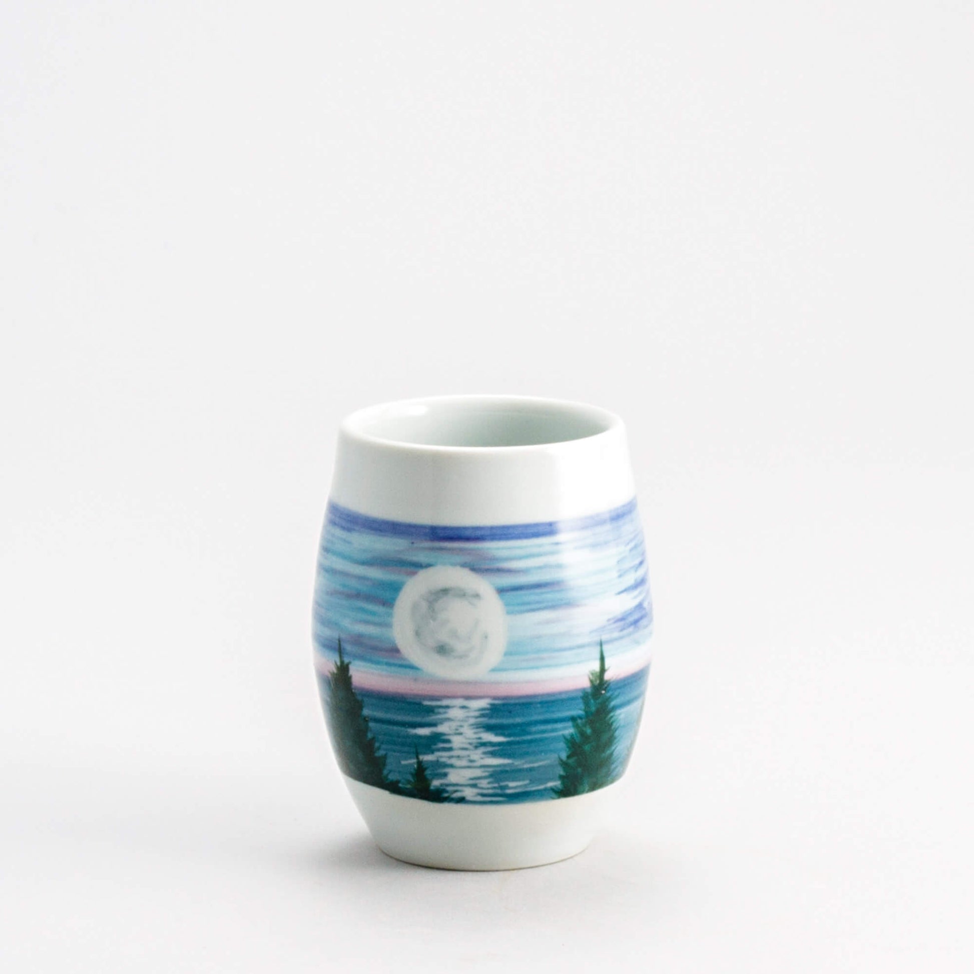 Handmade Pottery Stemless Wine Tumbler made by Olyssia Designs LLC  in US Moon