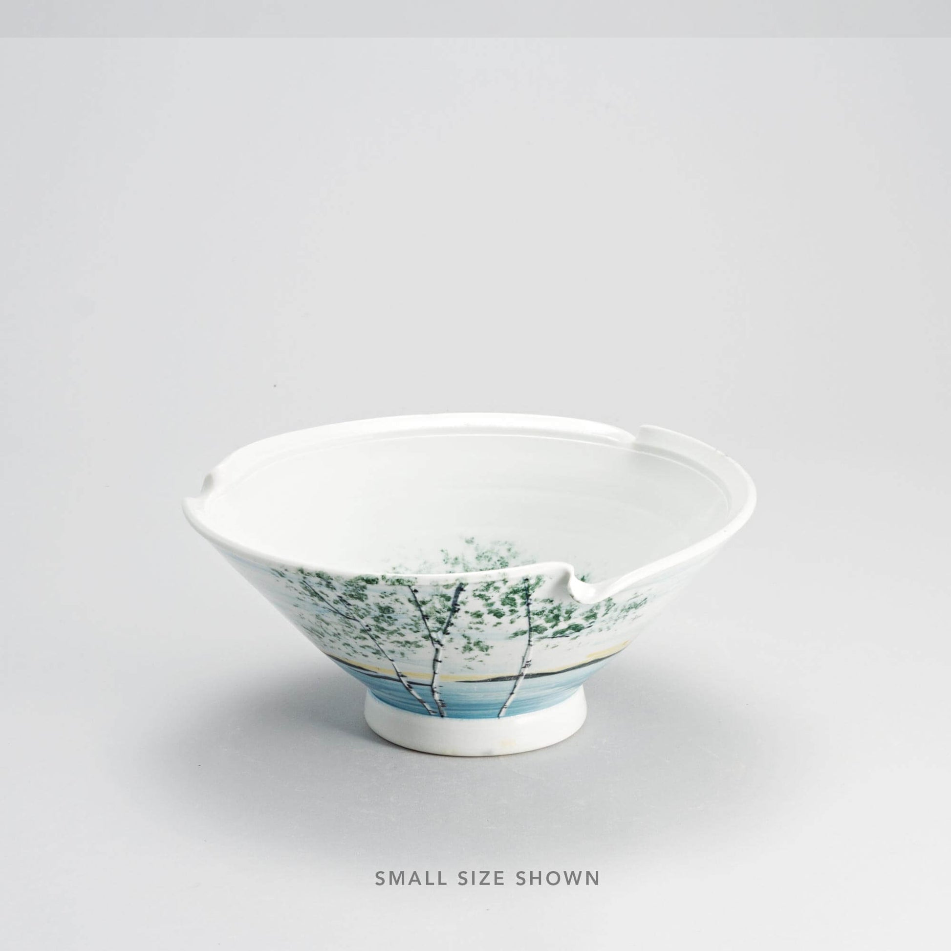 Handmade Pottery Signature Wave Bowl in Birch Point pattern made by Olyssia Designs LLC  in US