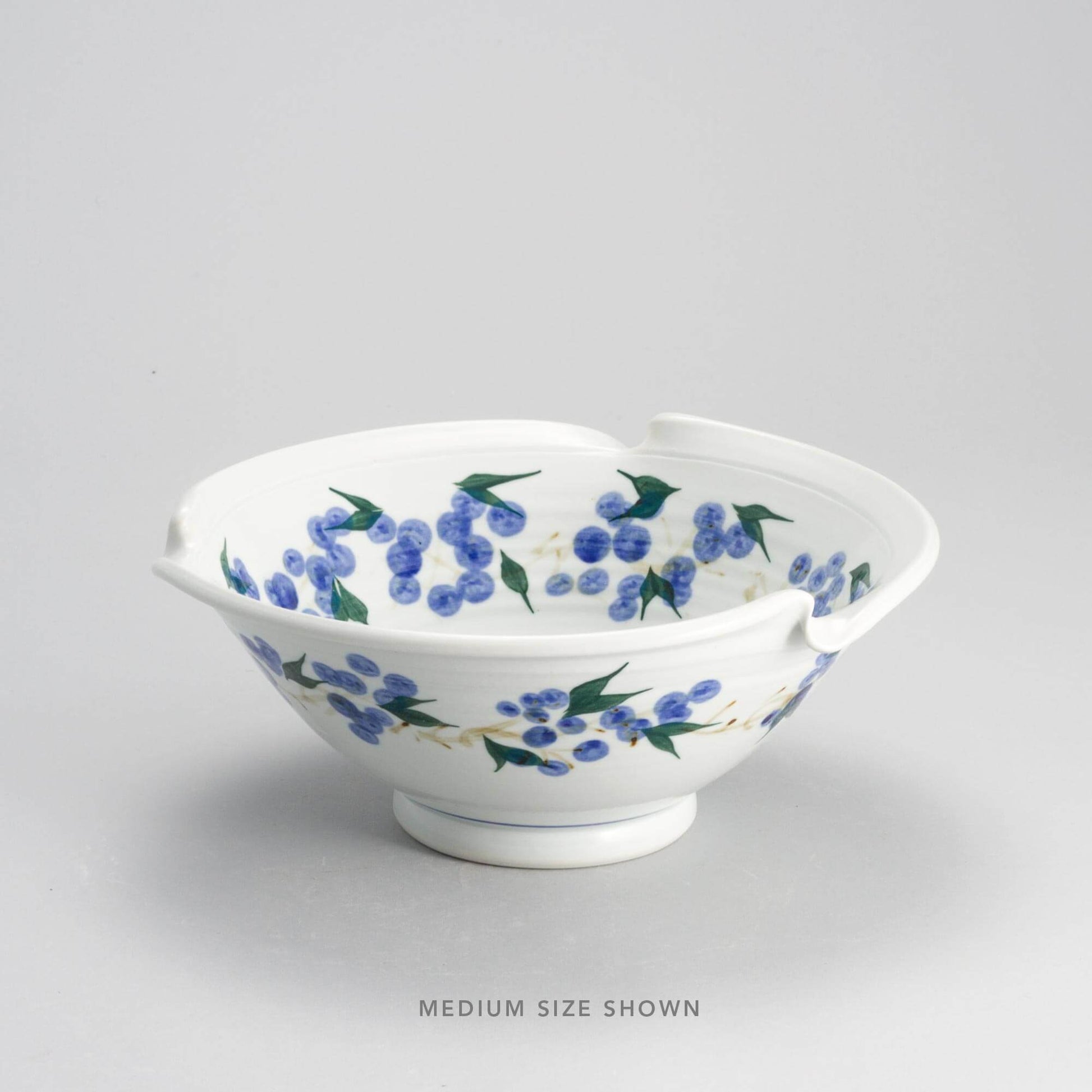 Handmade Pottery Signature Wave Bowl in Blueberry pattern made by Olyssia Designs LLC  in US