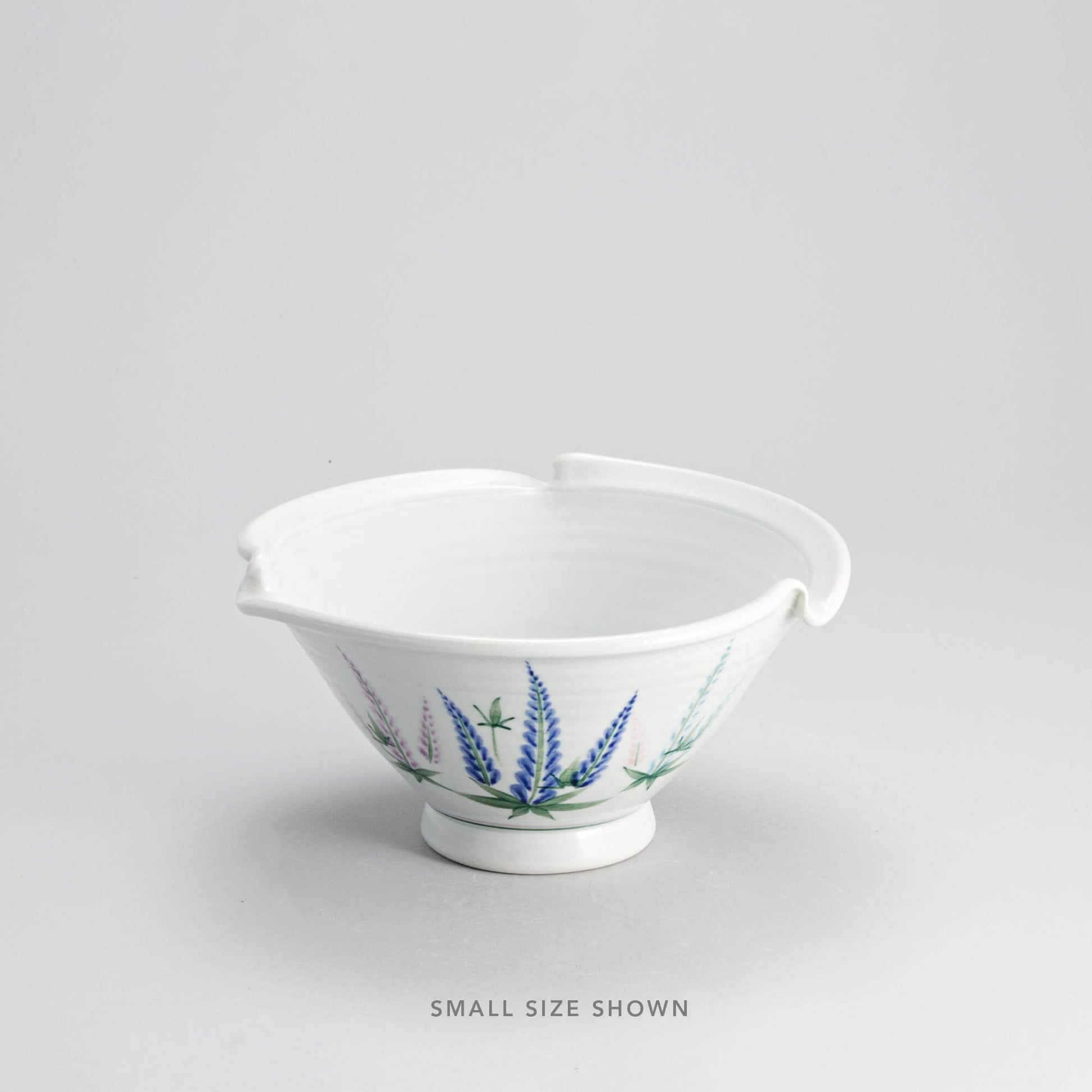 Handmade Pottery Signature Wave Bowl in Lupine pattern made by Olyssia Designs LLC  in US