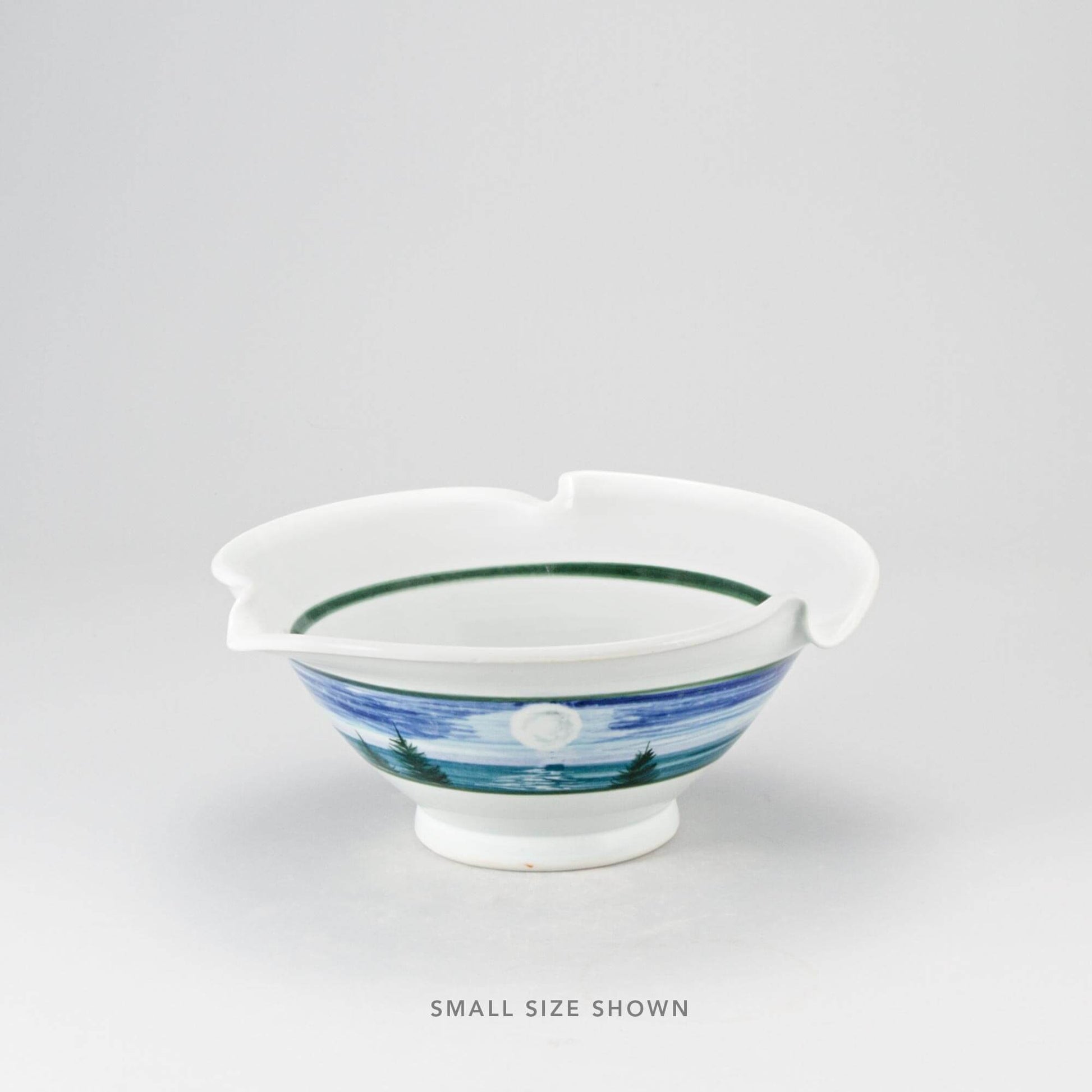 Handmade Pottery Signature Wave Bowl in Moon pattern made by Olyssia Designs LLC  in US