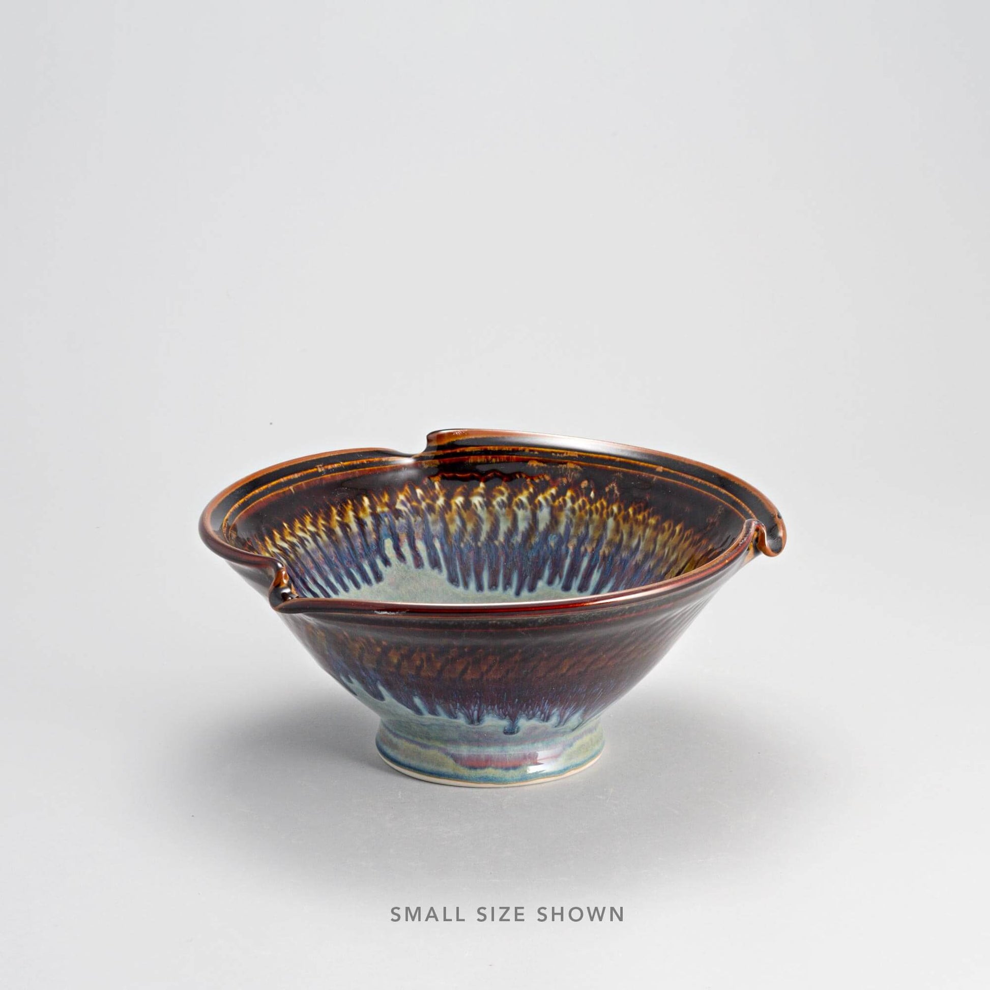 Handmade Pottery Signature Wave Bowl in Purple Hamada pattern made by Olyssia Designs LLC  in US