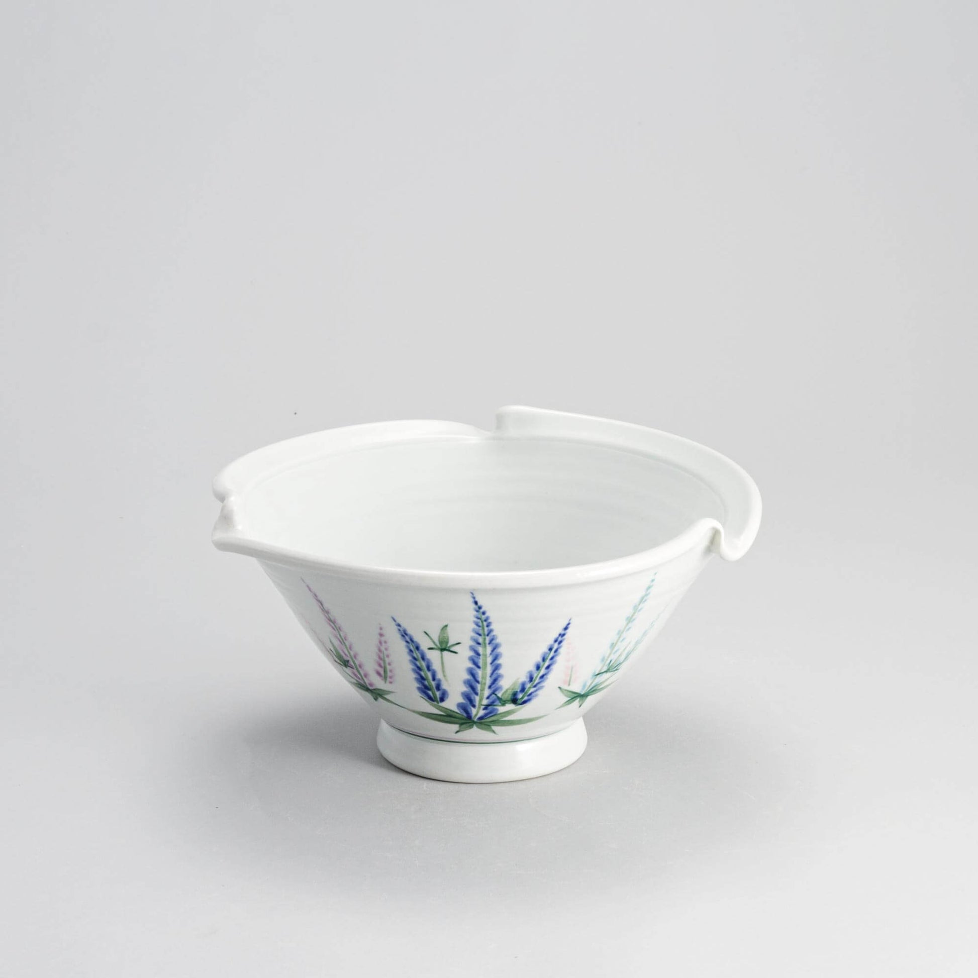 Handmade Pottery Signature Wave Bowl in Lupine pattern made by Olyssia Designs LLC  in US