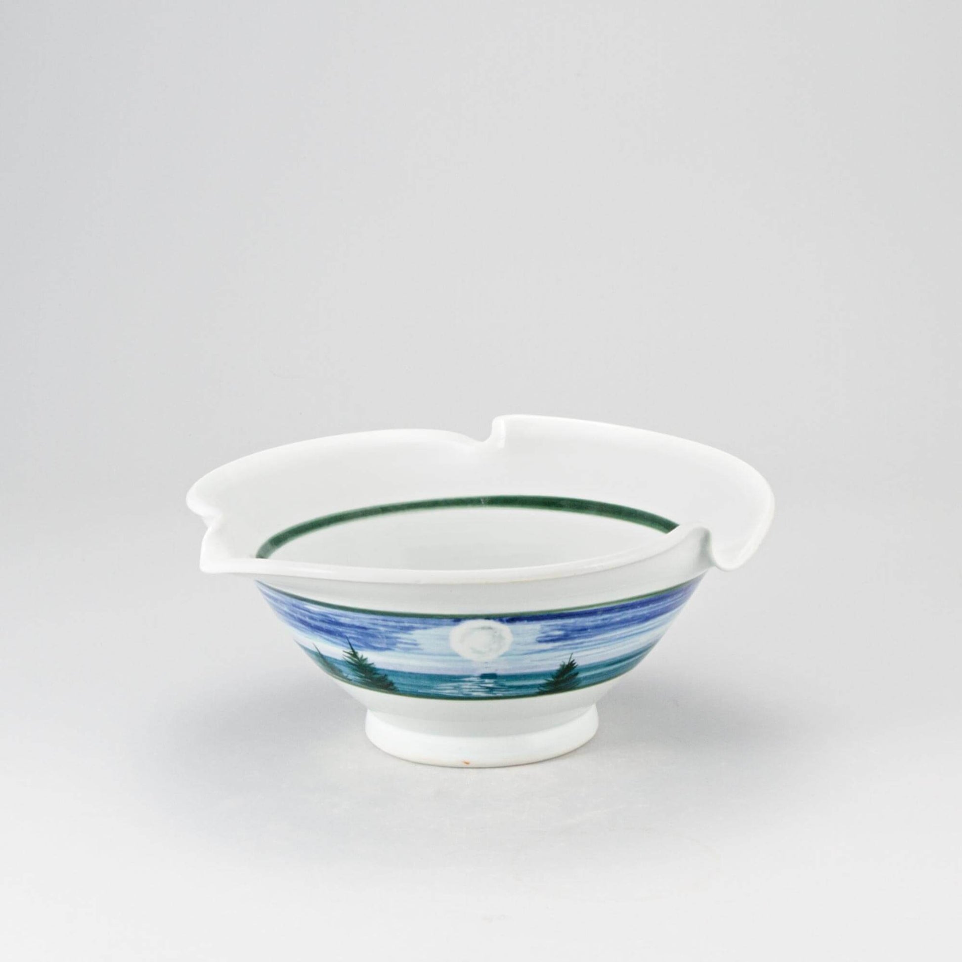 Handmade Pottery Signature Wave Bowl in Moon pattern made by Olyssia Designs LLC  in US