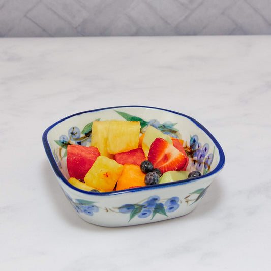 Handmade Pottery Appetizer Bowl in Blueberry pattern made by Olyssia Designs LLC  in US