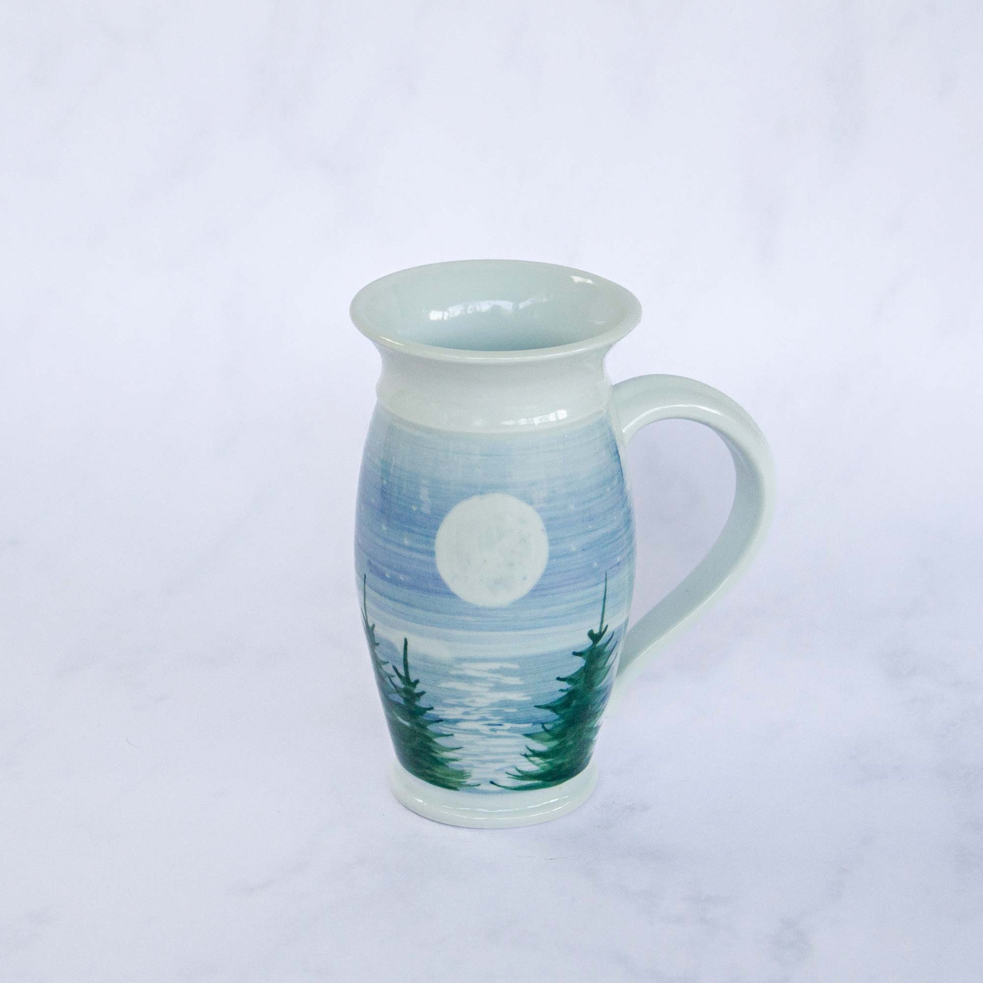 Handmade Pottery Beer Stein in Moon pattern made by Olyssia Designs LLC in US