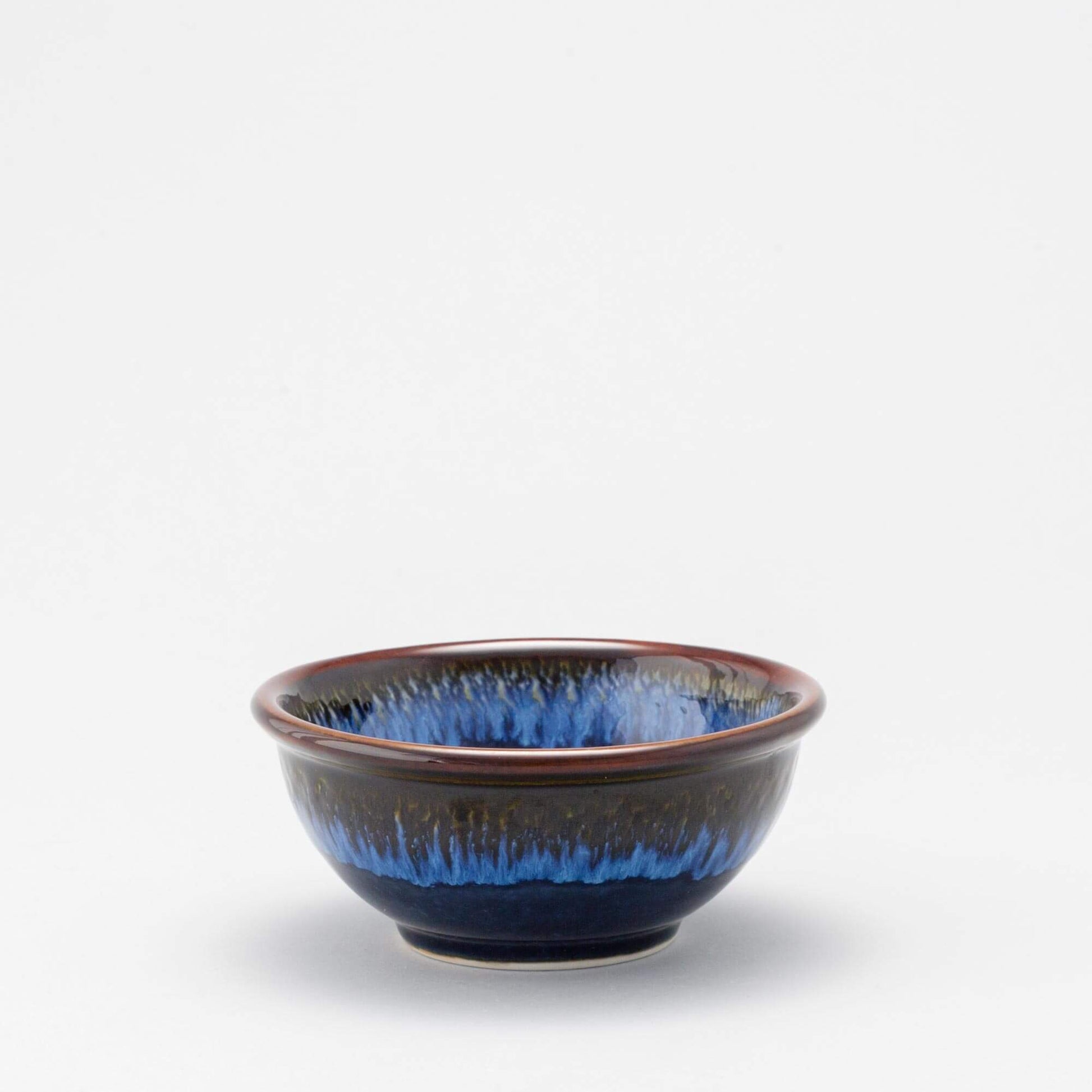 Handmade Pottery Cereal Bowl in Blue Hamada pattern made by Olyssia Designs LLC in US