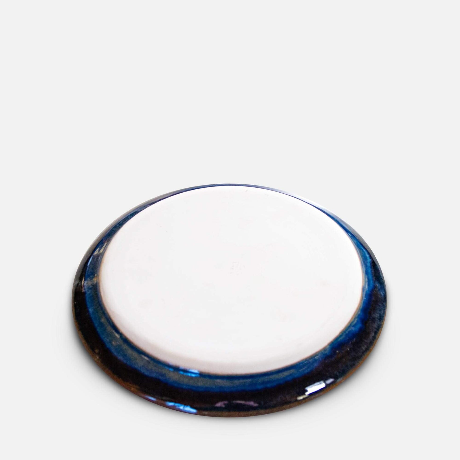 Handmade Pottery Classic Dinner Plate in Blue Hamada pattern made by Olyssia Designs LLC in US