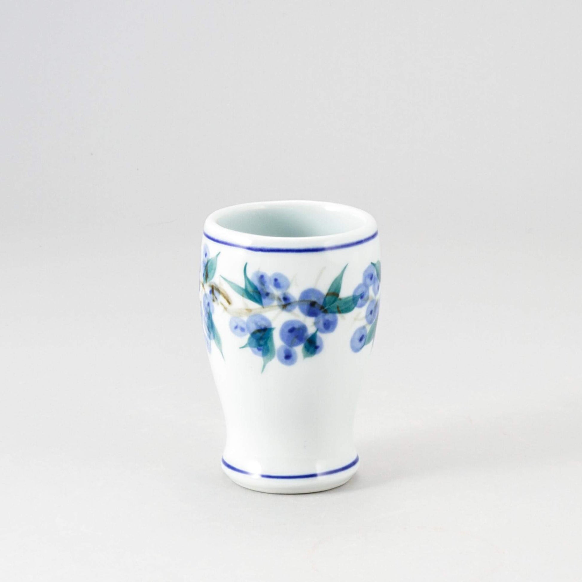 Handmade Pottery Curvy Tumbler in Blueberry pattern made by Olyssia Designs LLC in US