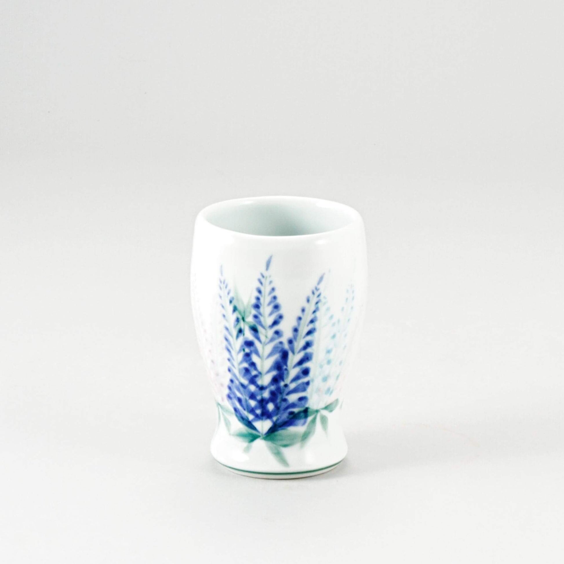 Handmade Pottery Curvy Tumbler in Lupine pattern made by Olyssia Designs LLC in US