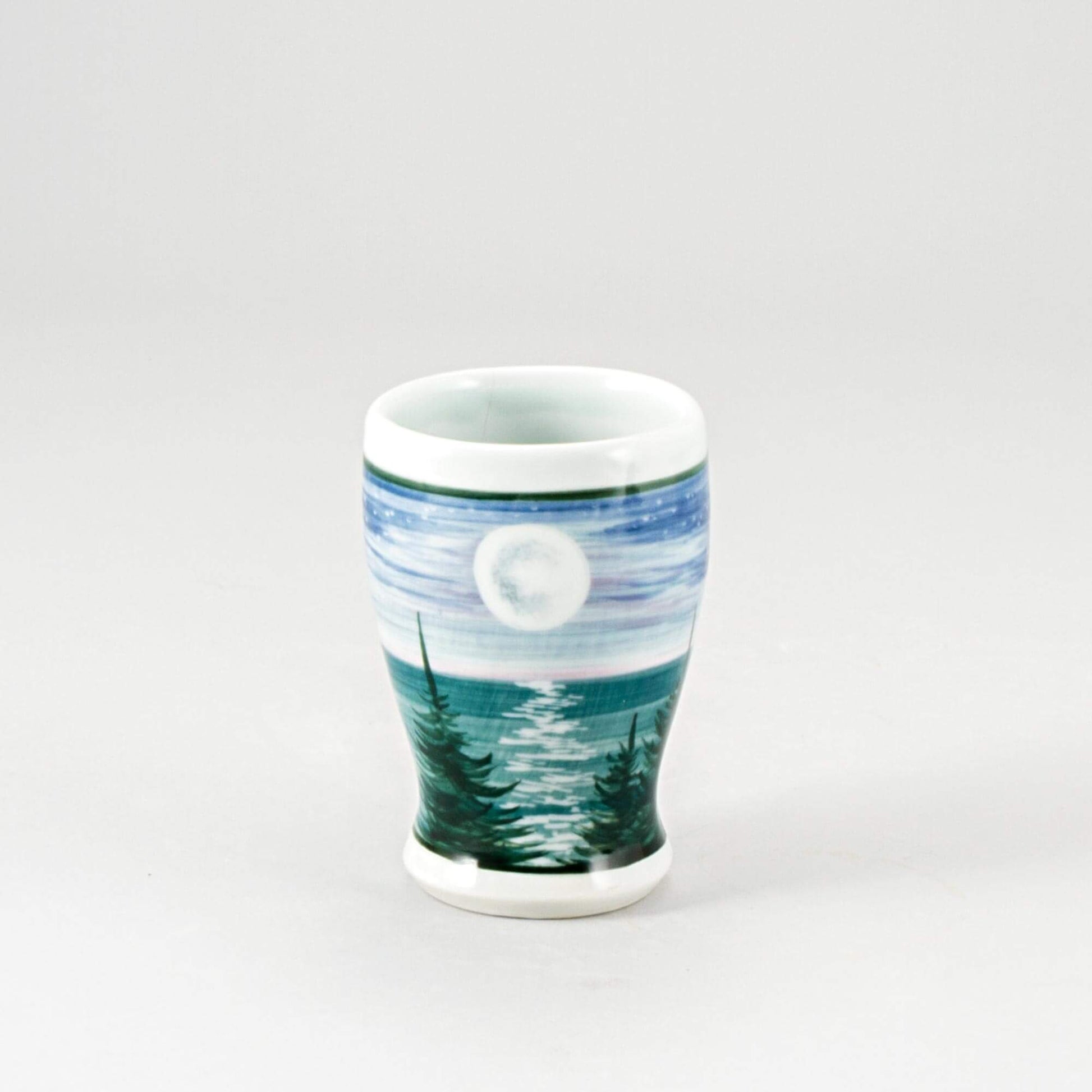 Handmade Pottery Curvy Tumbler in Moon pattern made by Olyssia Designs LLC in US