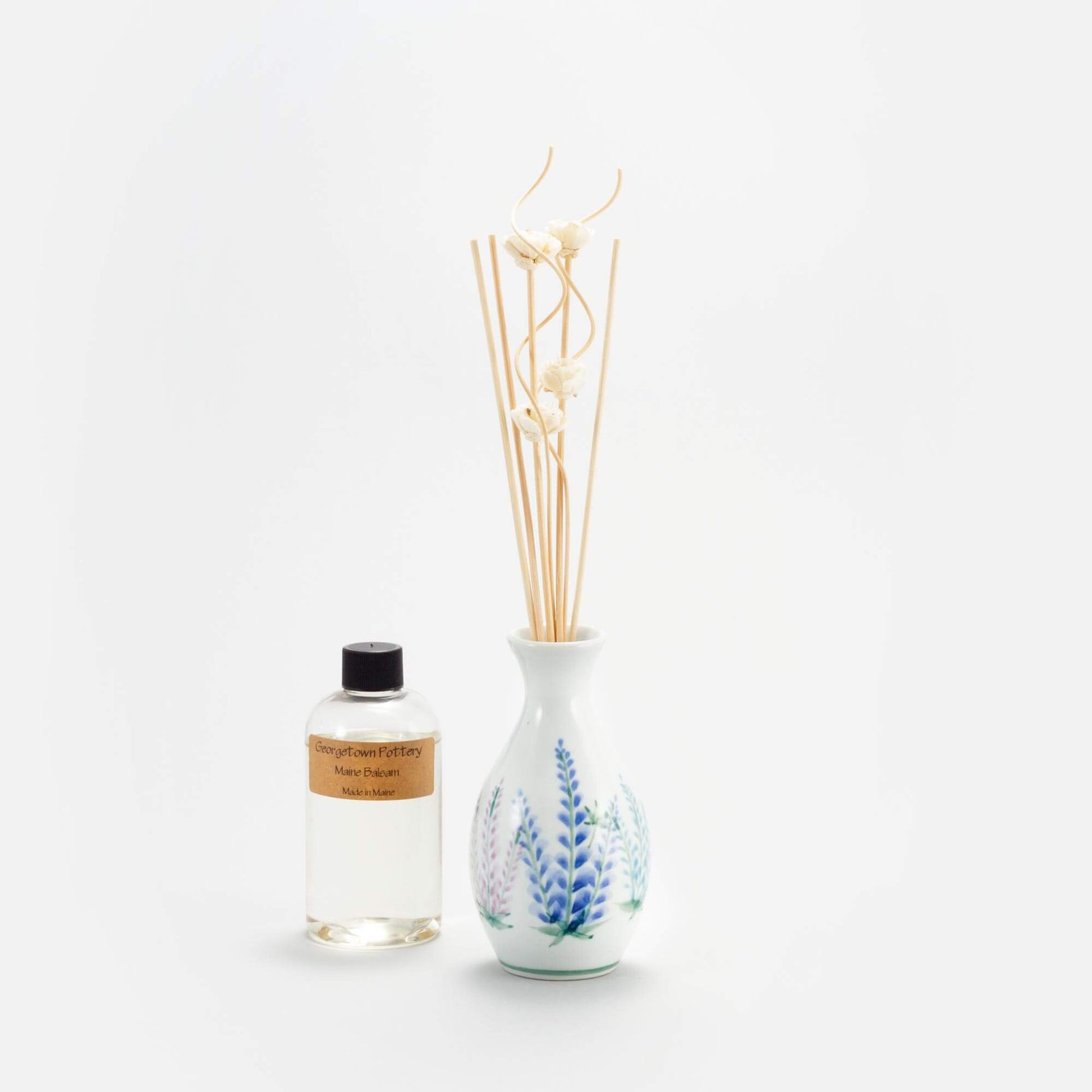 Handmade Pottery Diffuser in Lupine pattern made by Olyssia Designs LLC in US