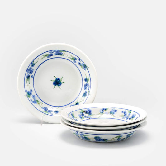 Handmade Pottery Individual Pasta Bowl in Blueberry pattern made by Olyssia Designs LLC  in US
