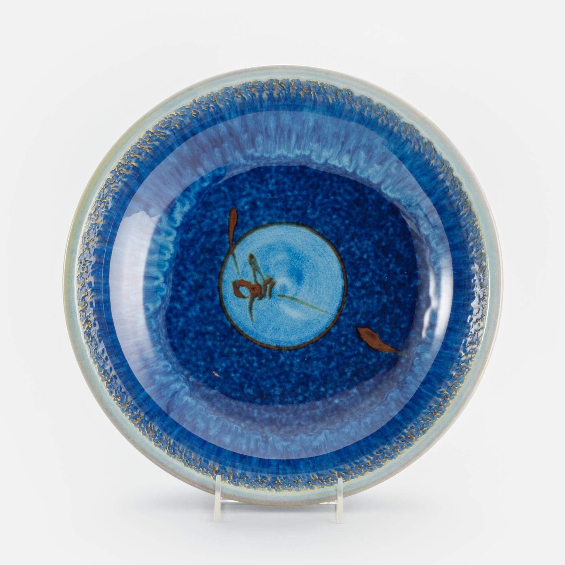 Handmade Pottery Large Serving Pasta Bowl in Cobalt pattern made by Olyssia Designs LLC  in US