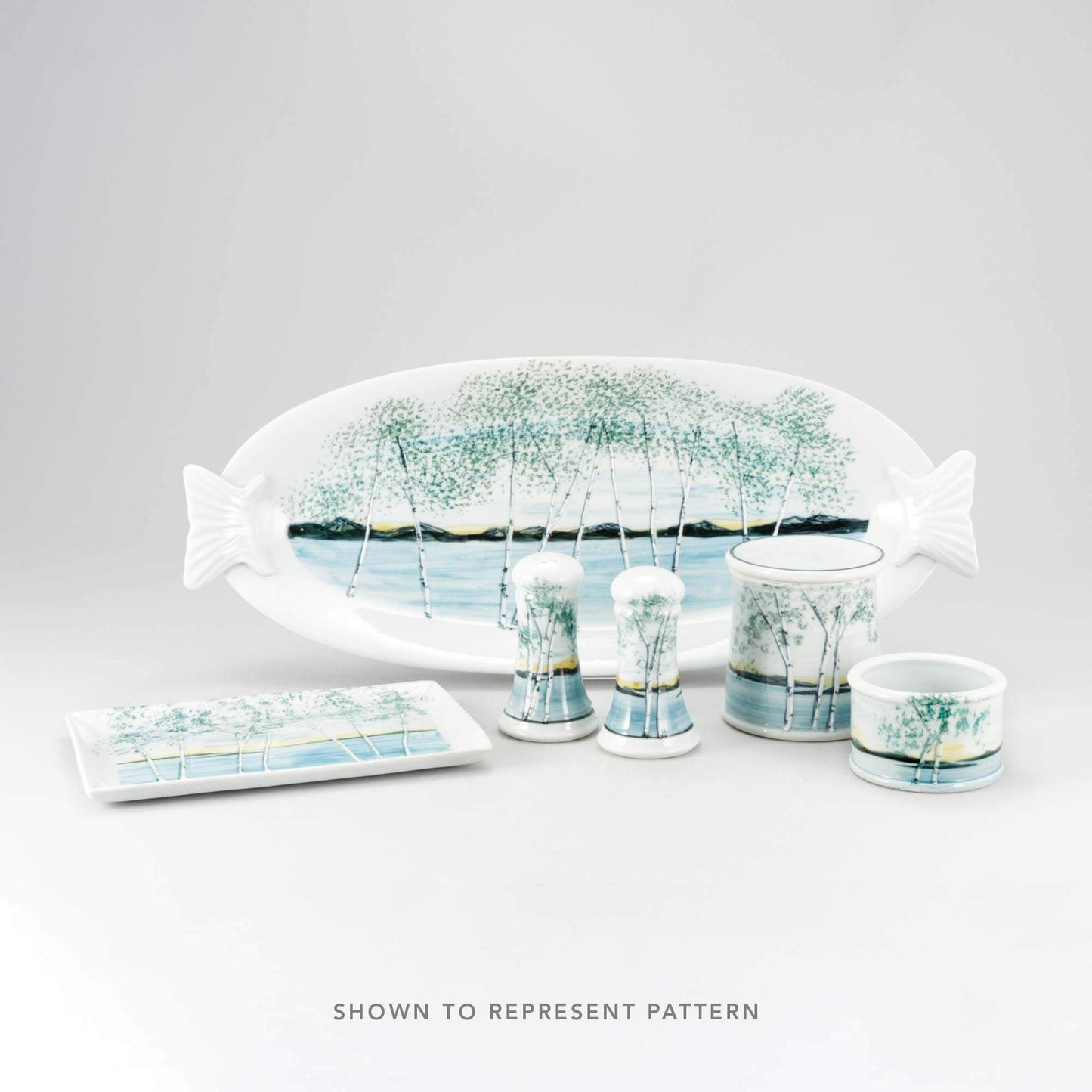 Handmade Pottery Utensil Holder in Birch Point pattern made by Olyssia Designs LLC in US