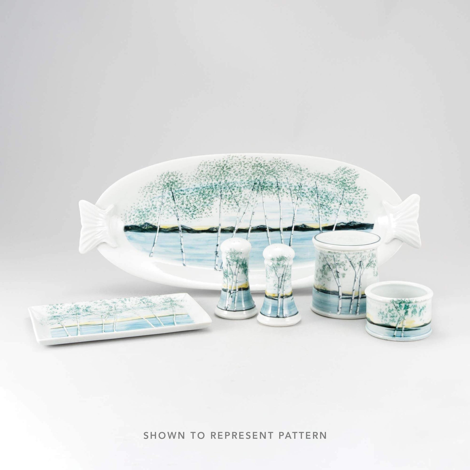 Handmade Pottery Utensil Holder in Birch Point pattern made by Olyssia Designs LLC  in US