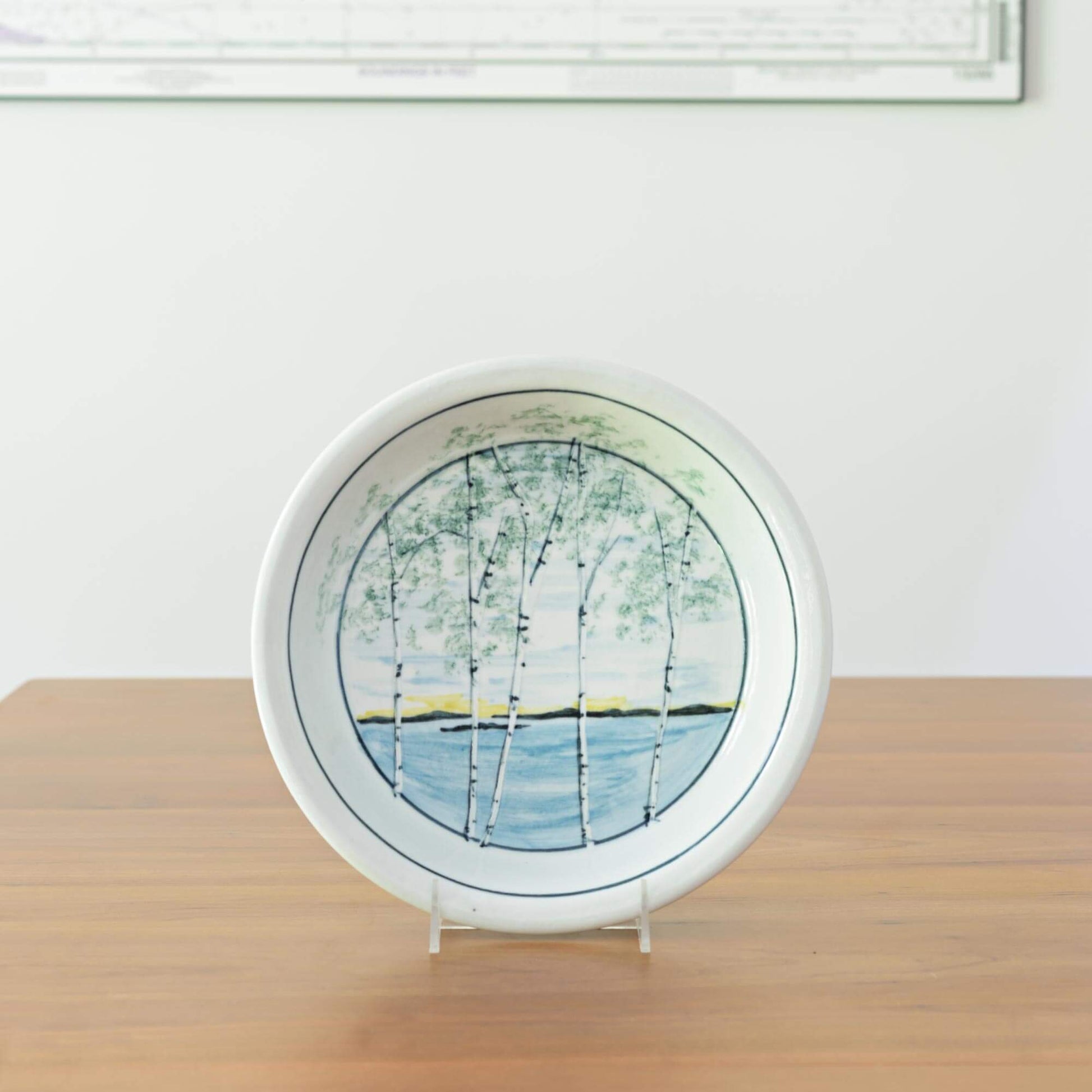 Handmade Pottery Pie Plate in Birch Point pattern made by Olyssia Designs LLC  in US