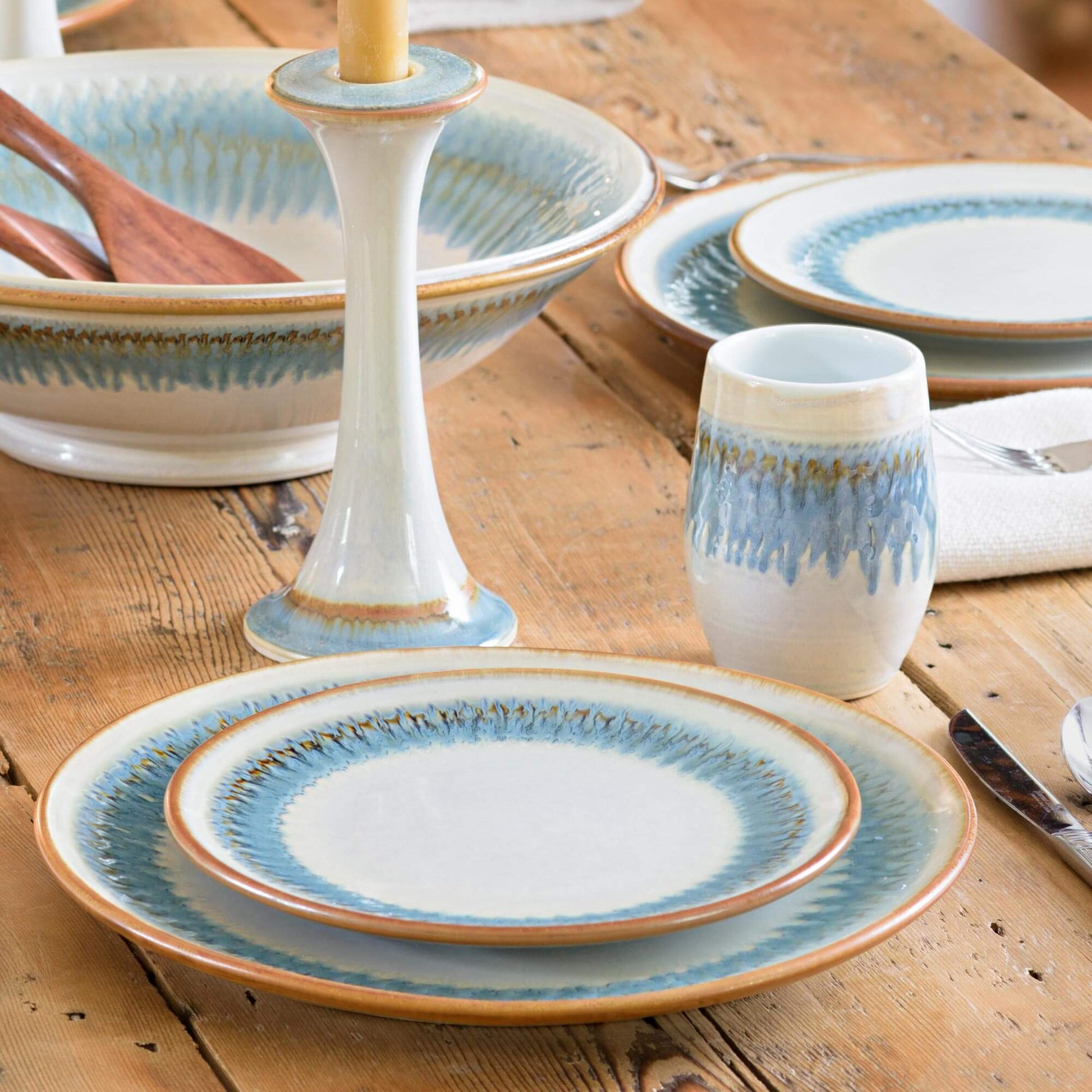 Handmade Pottery Rimless Dinner Plate made by Olyssia Designs LLC  in US