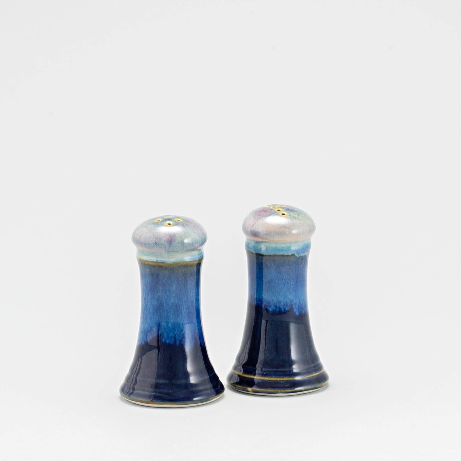 Handmade Pottery Salt & Pepper in Cobalt pattern made by Olyssia Designs LLC  in US